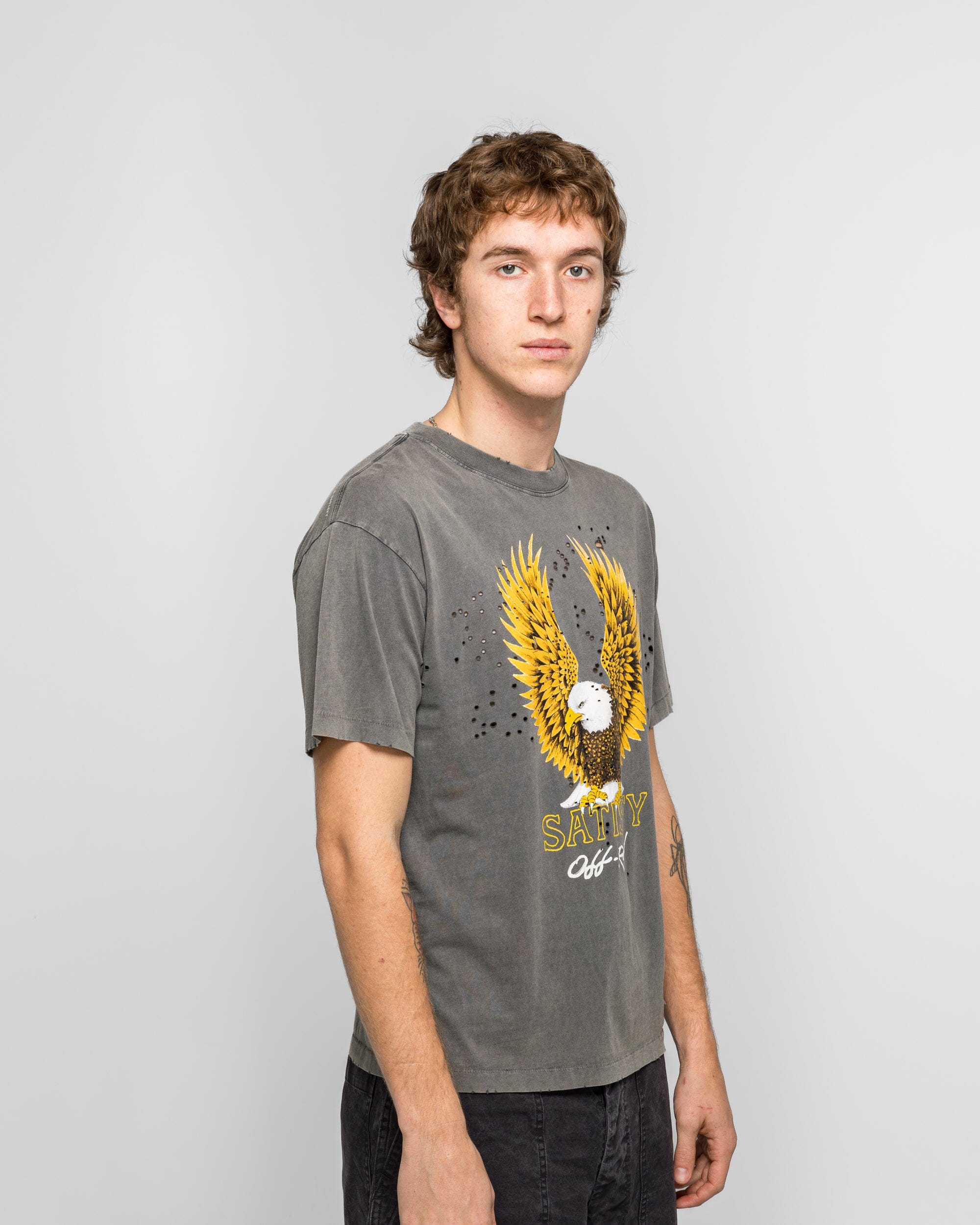 Satisfy MothTech Off-Road Eagle T-Shirt - Faded Black
