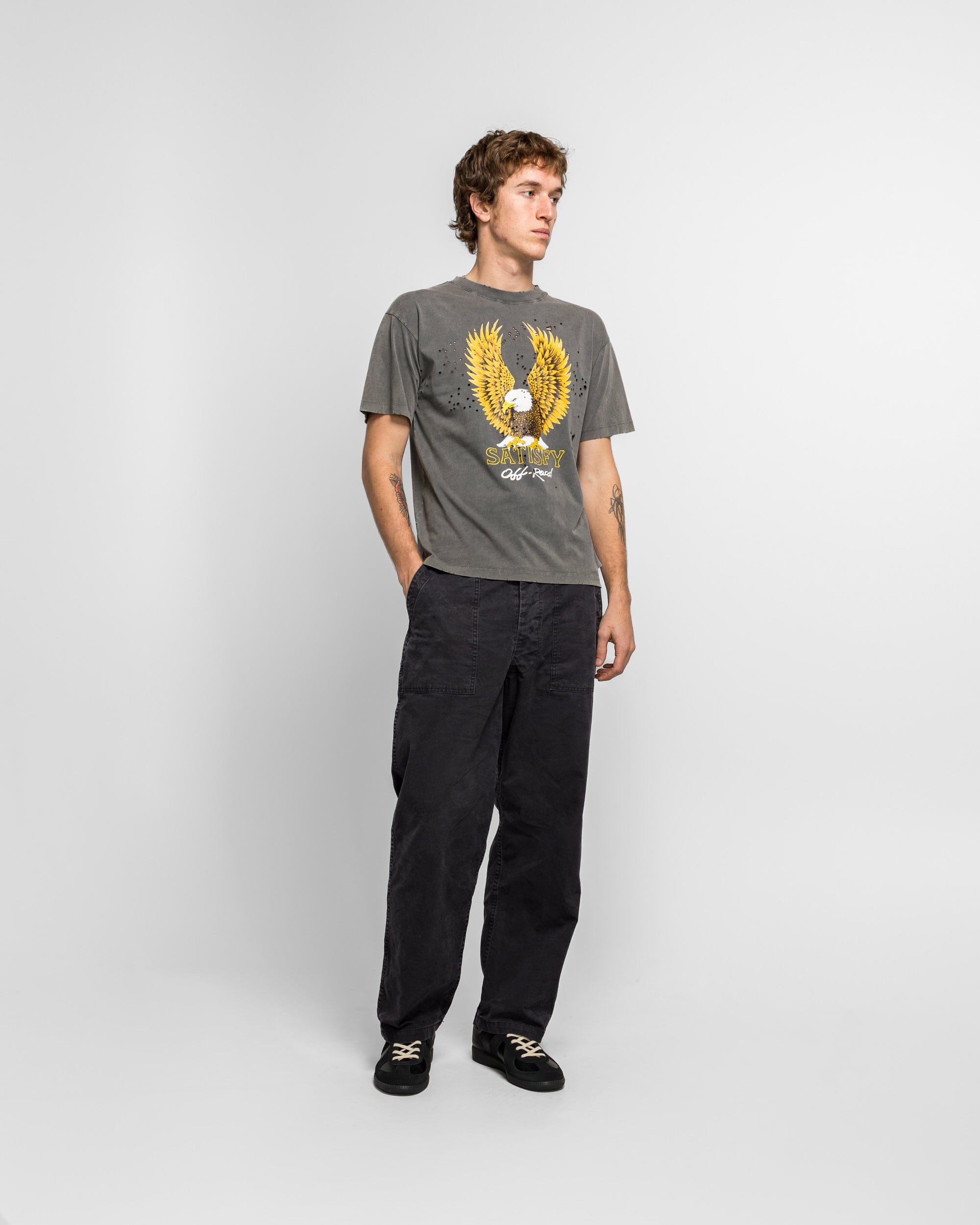 Satisfy MothTech Off-Road Eagle T-Shirt - Faded Black