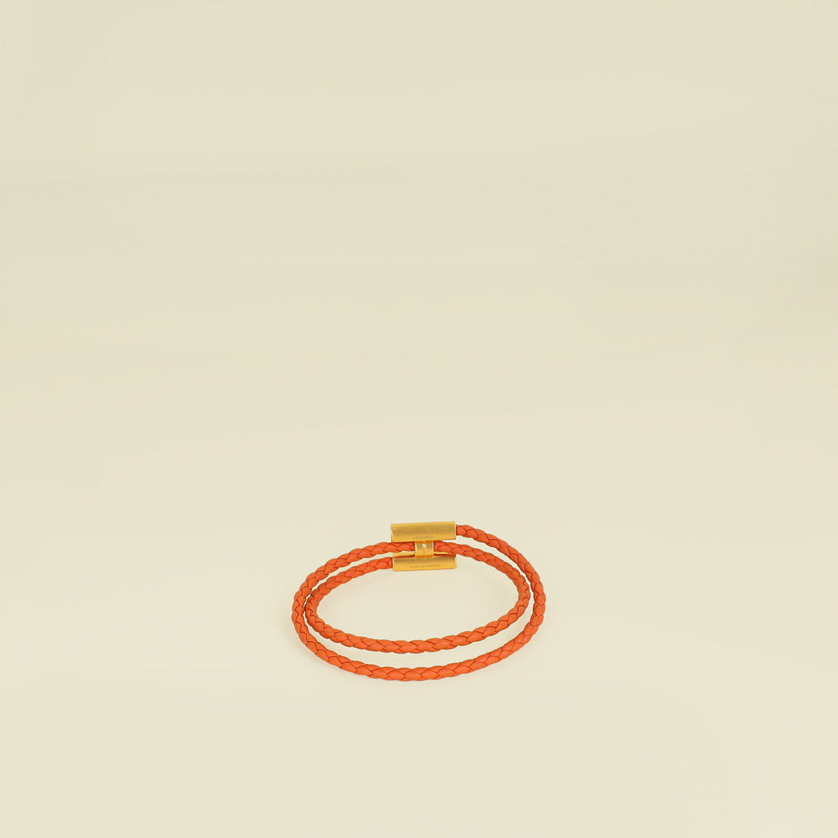 Hermes Orange Tournis Tresse Bracelet