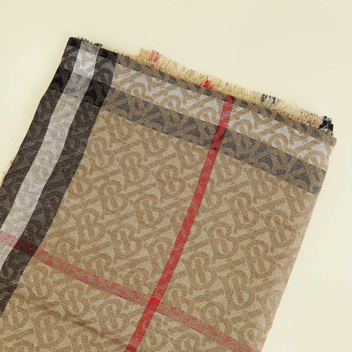 Burberry Brown TB Monogram Check Scarf