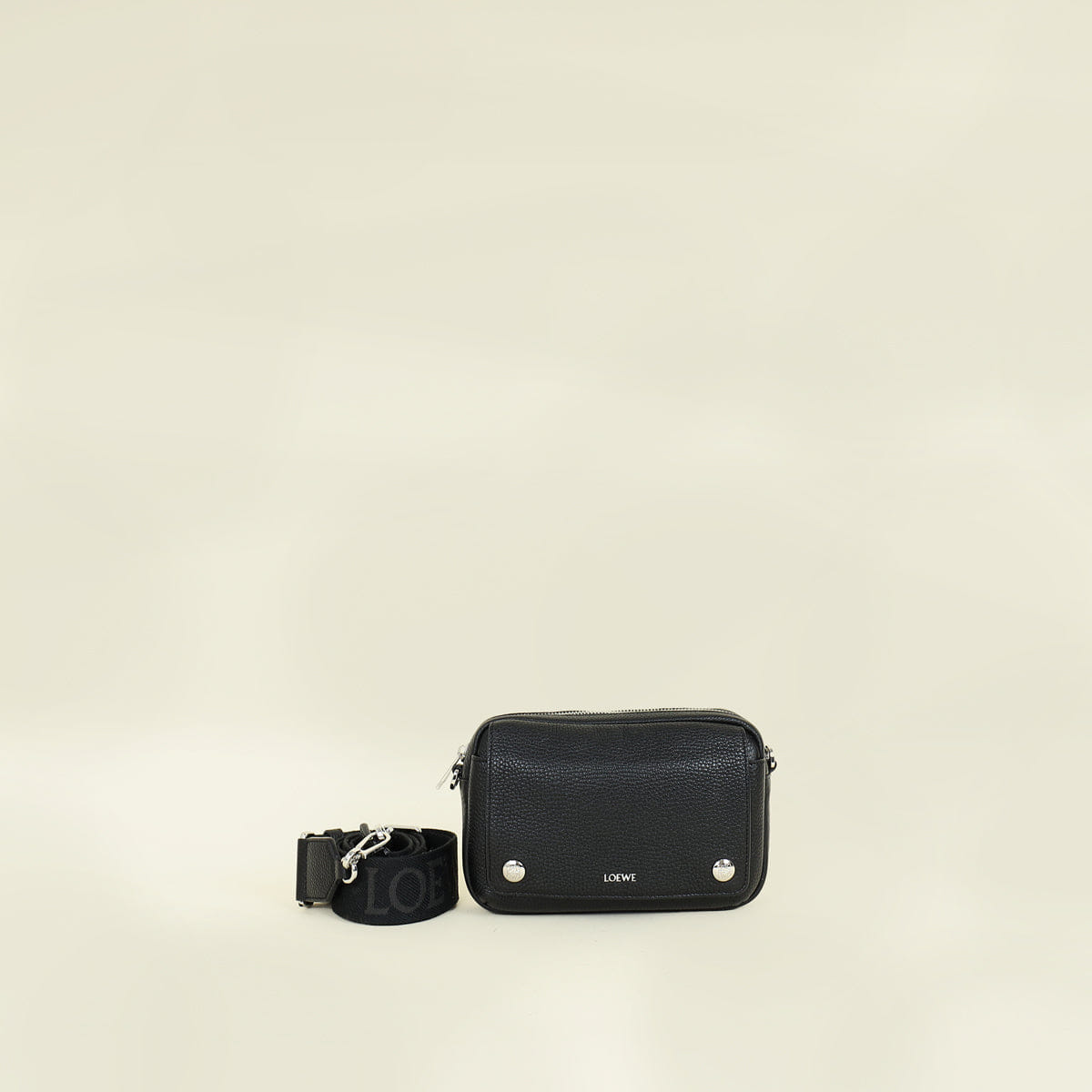 Loewe Black Flap Zip Small Messenger Bag (For Men)