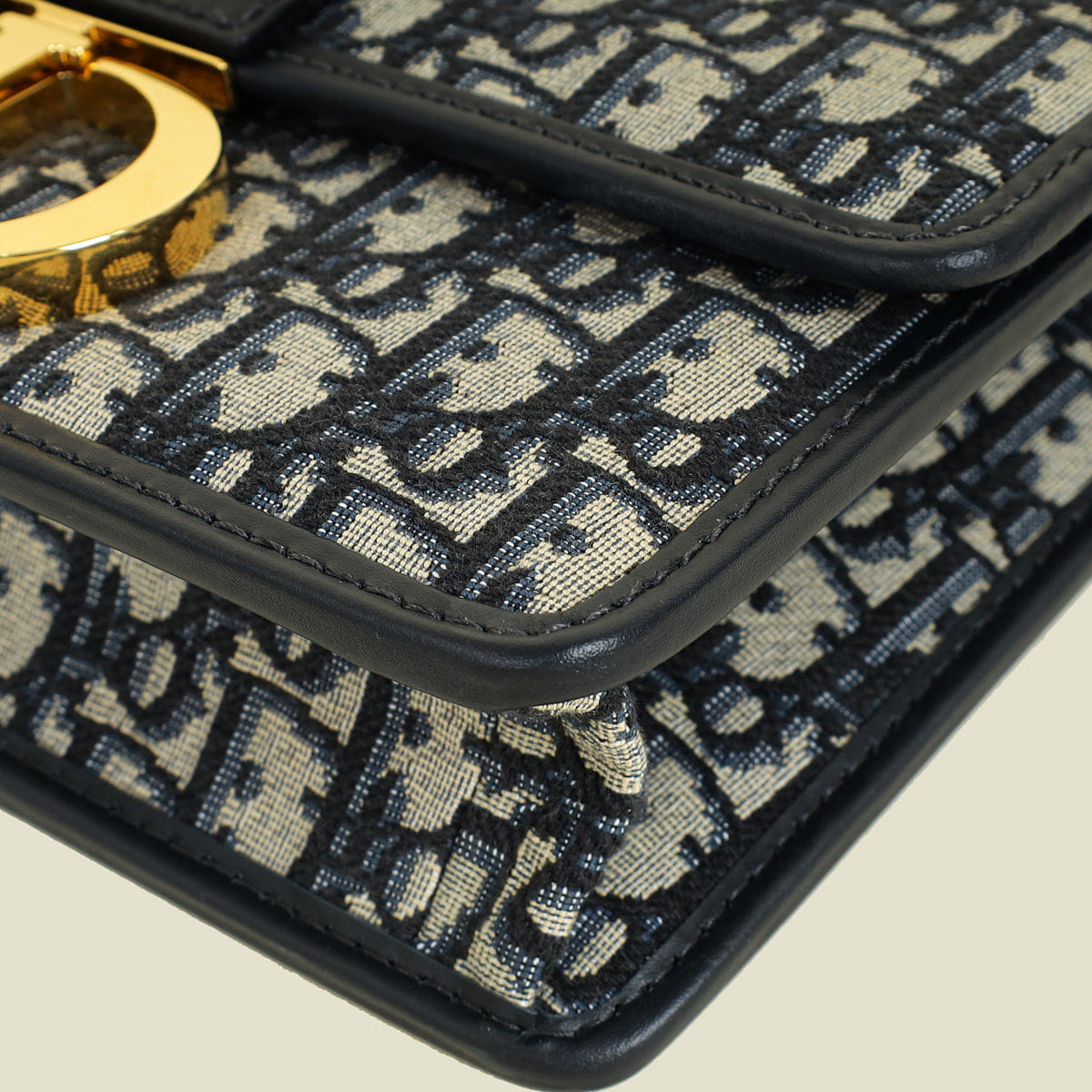 Christian Dior Navy Blue Oblique 30 Montaigne Shoulder Bag