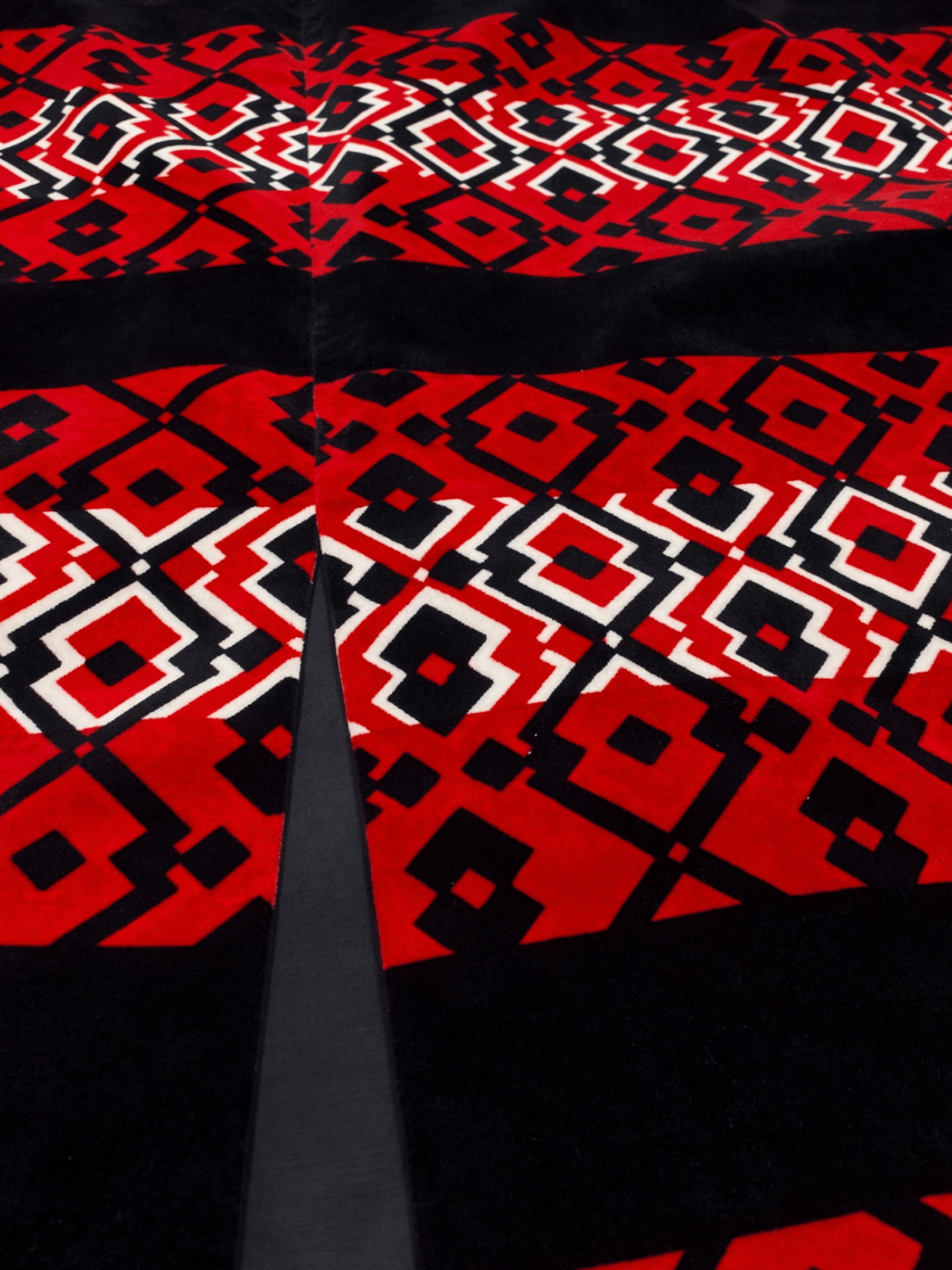 Oscar De La Renta Vintage Velvet Maxi Skirt Black Red