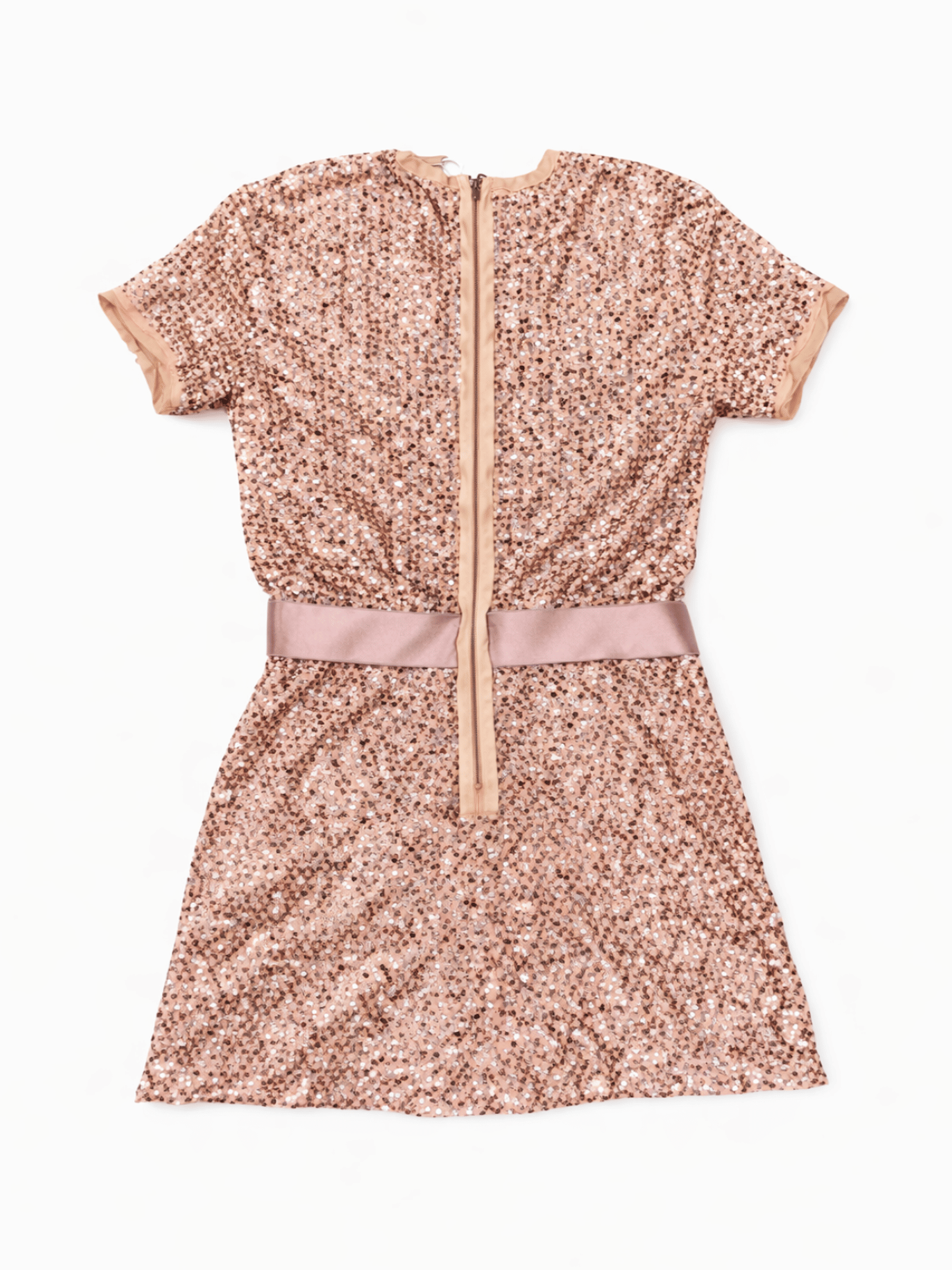 Lanvin Runway Sparkle Sequin Mini Dress Rose Gold
