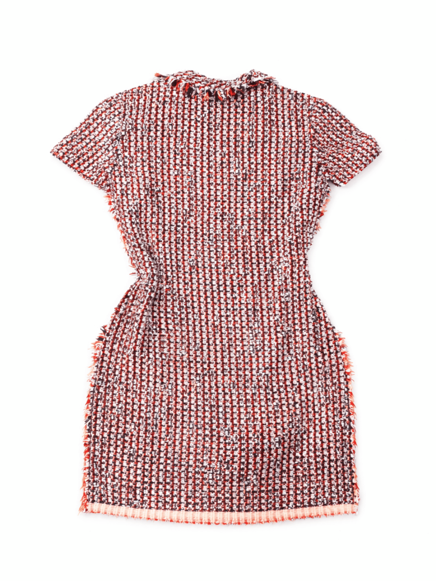 Lanvin 2012 Runway Boucle Tweed Fringe Mini Dress Red