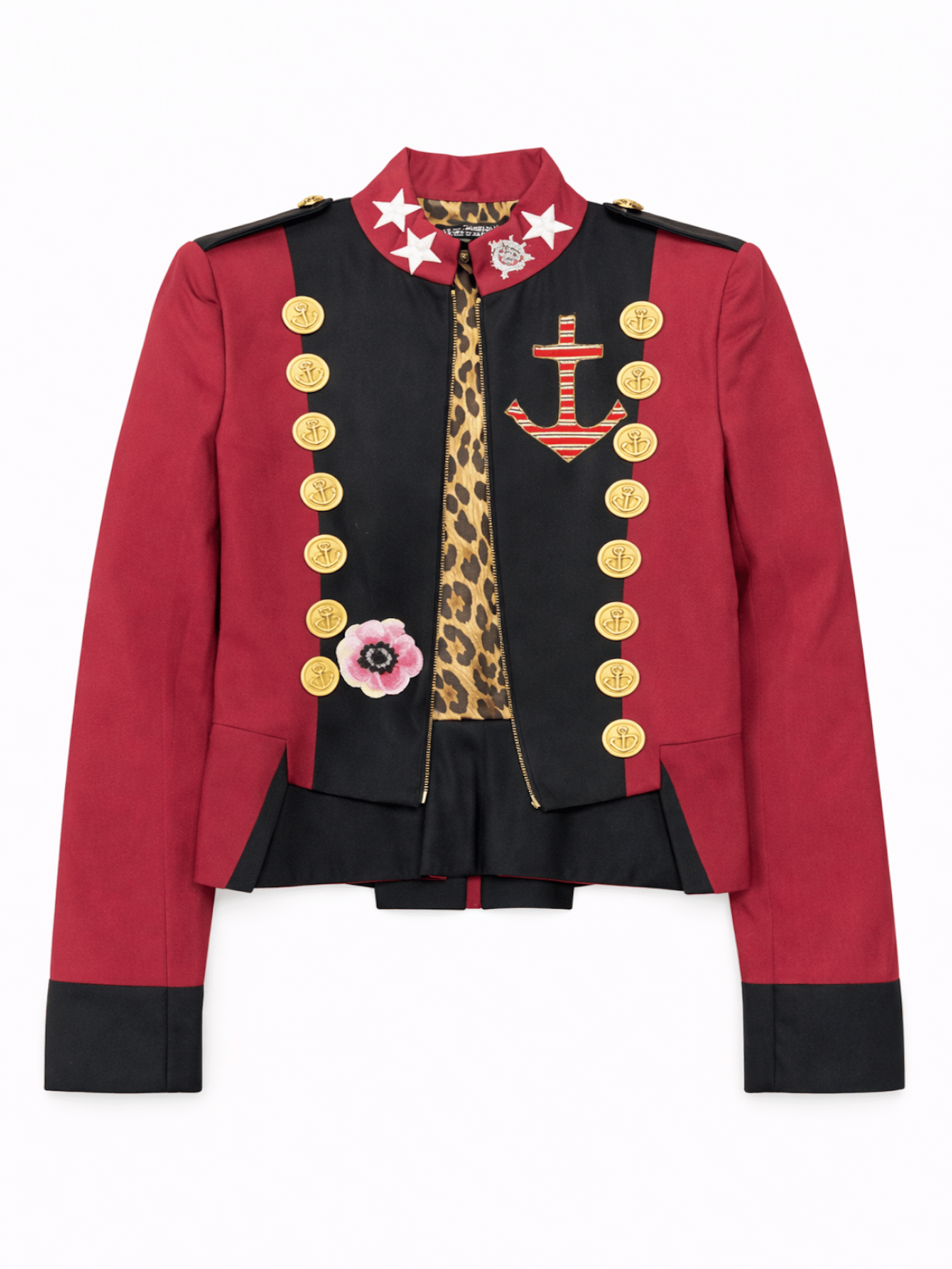 Dolce & Gabbana Runway Military-Style Love Jacket Black Red