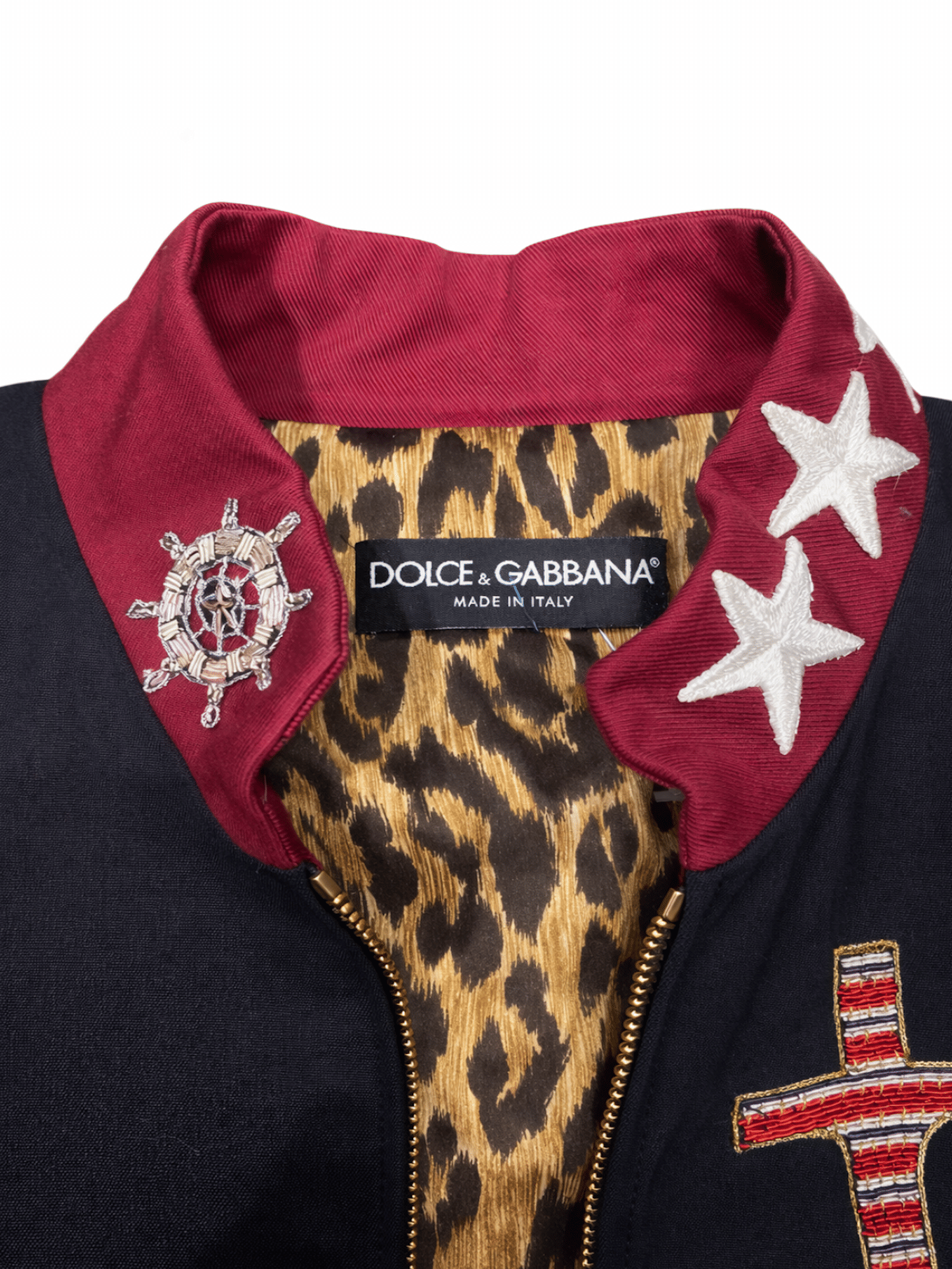 Dolce & Gabbana Runway Military-Style Love Jacket Black Red