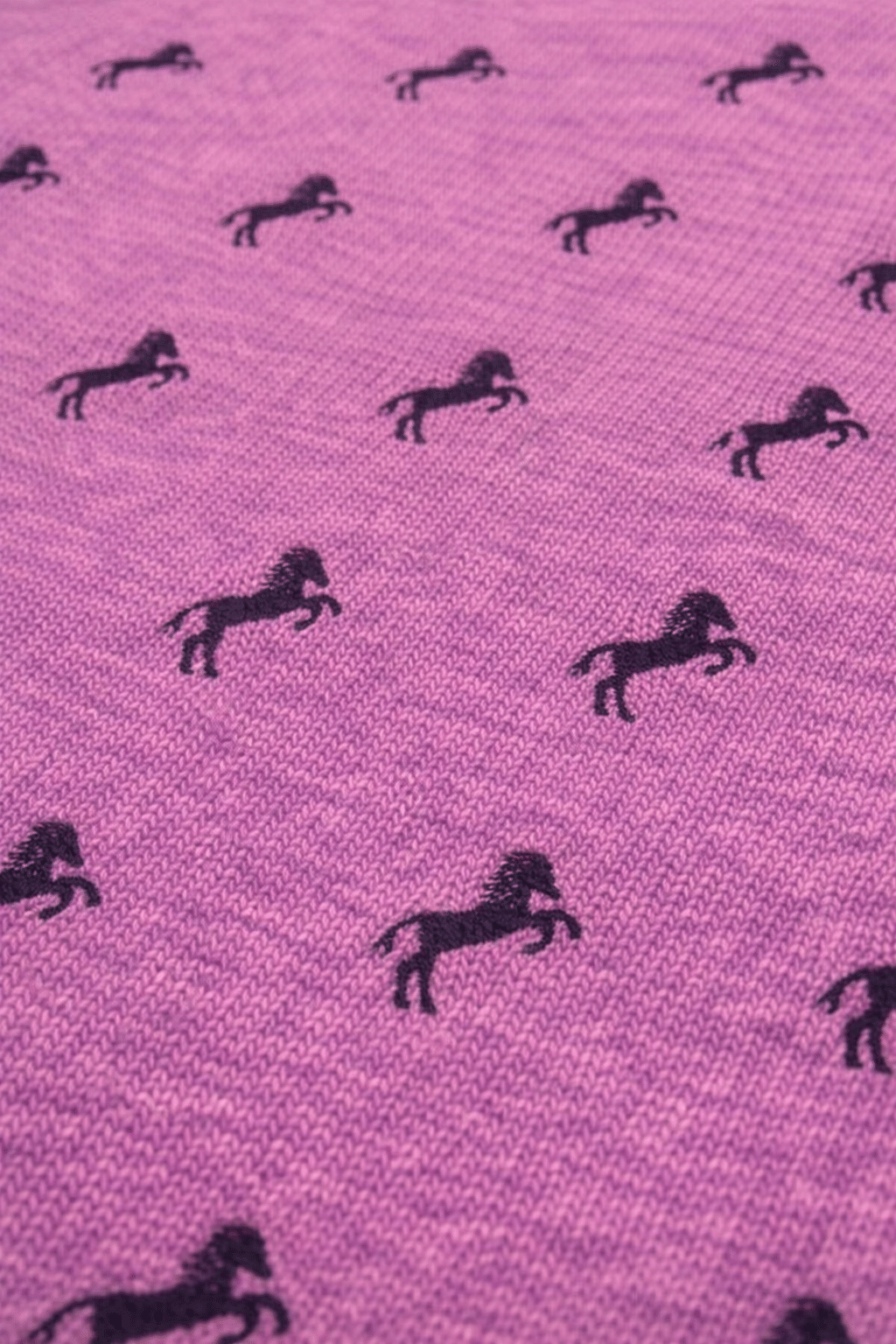 Chloe Knit Wool Horse Embroidered Cropped Sweater Lavender