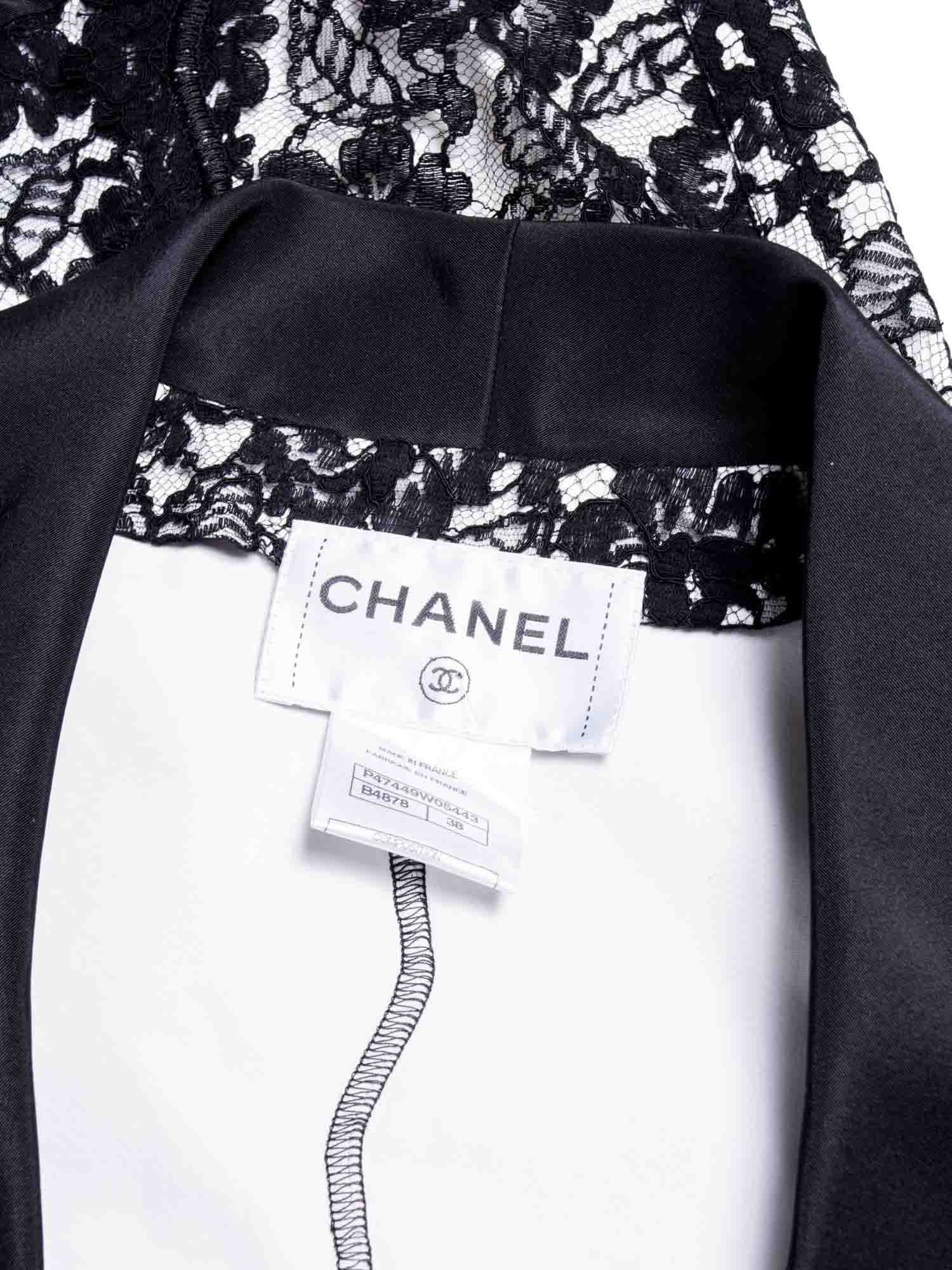 CHANEL CC Logo Runway Lace Jacket Black