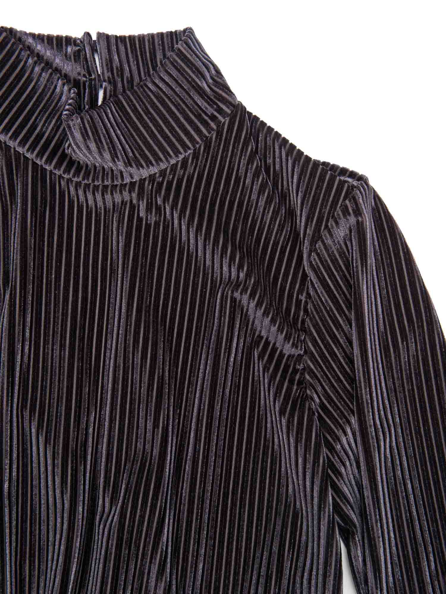 Intimissimi Velvet Striped Open Back Bodysuit Grey