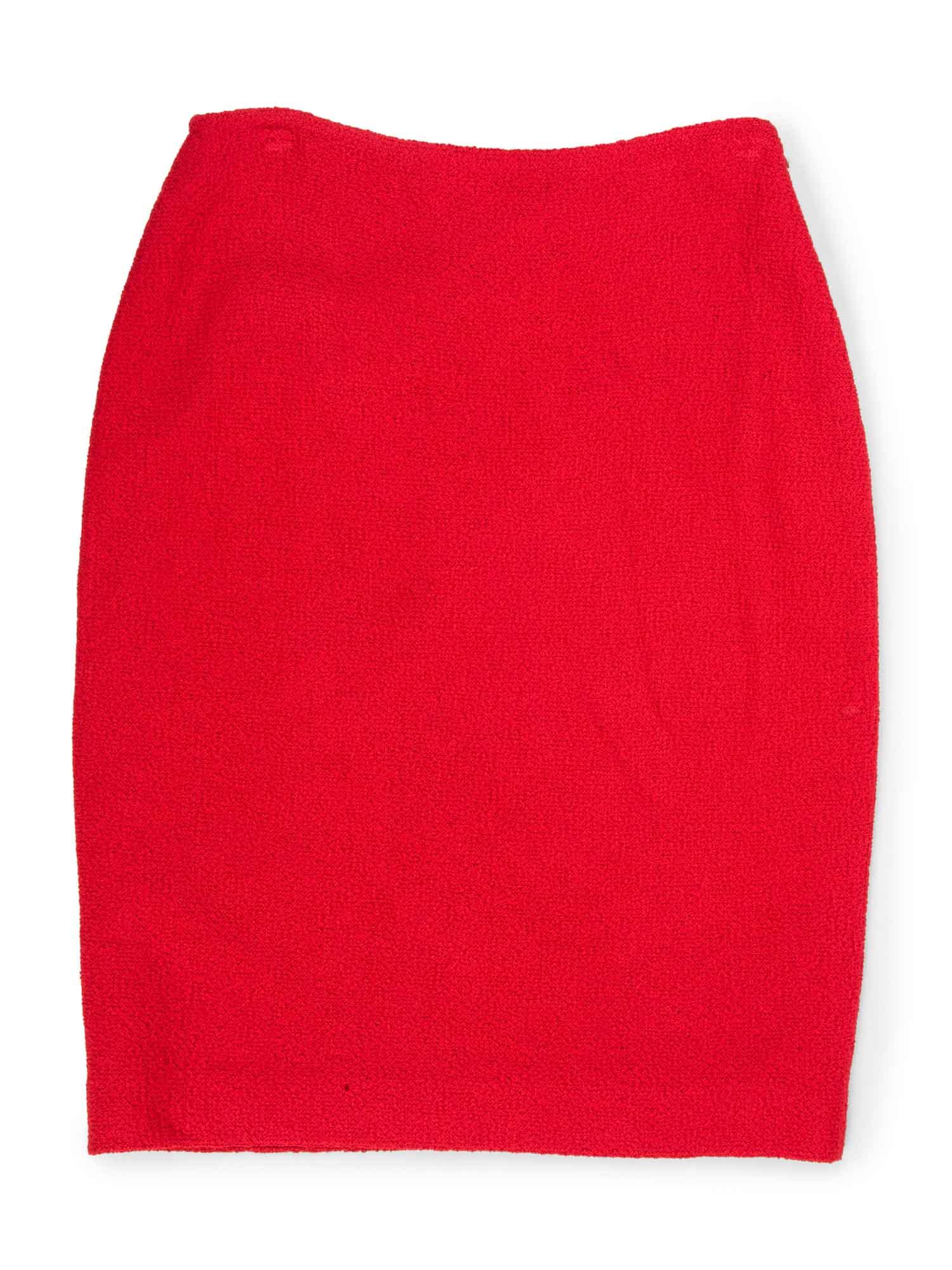 St. John Mini Pencil Skirt Red