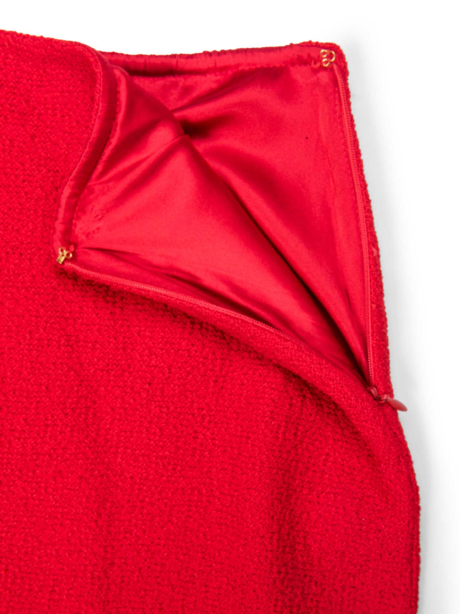 St. John Mini Pencil Skirt Red