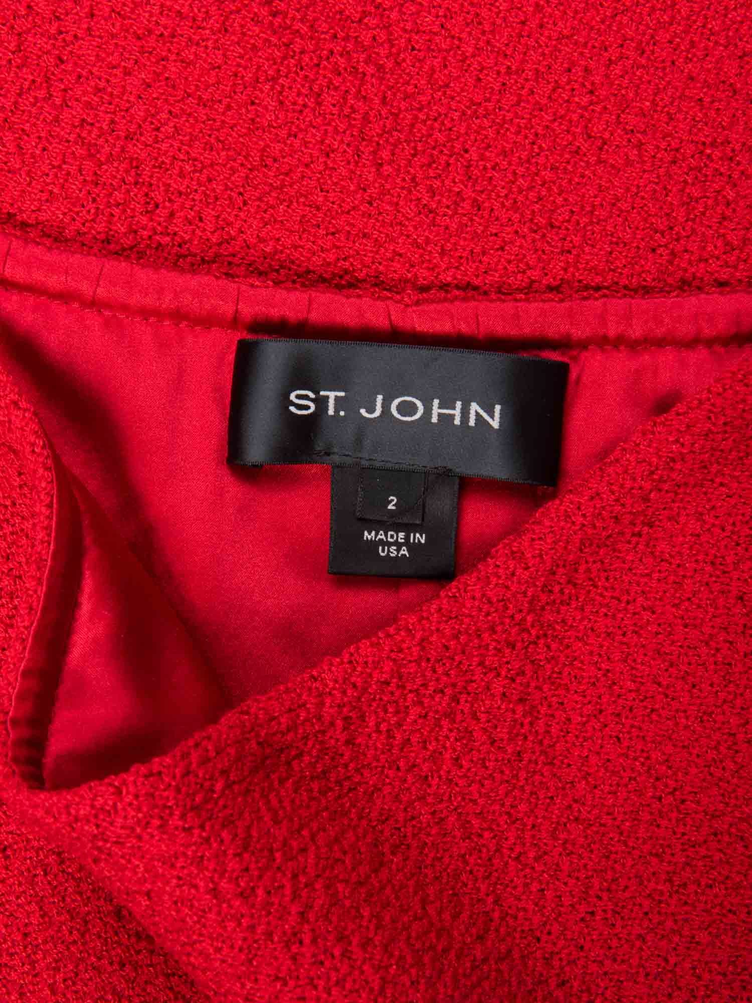 St. John Mini Pencil Skirt Red