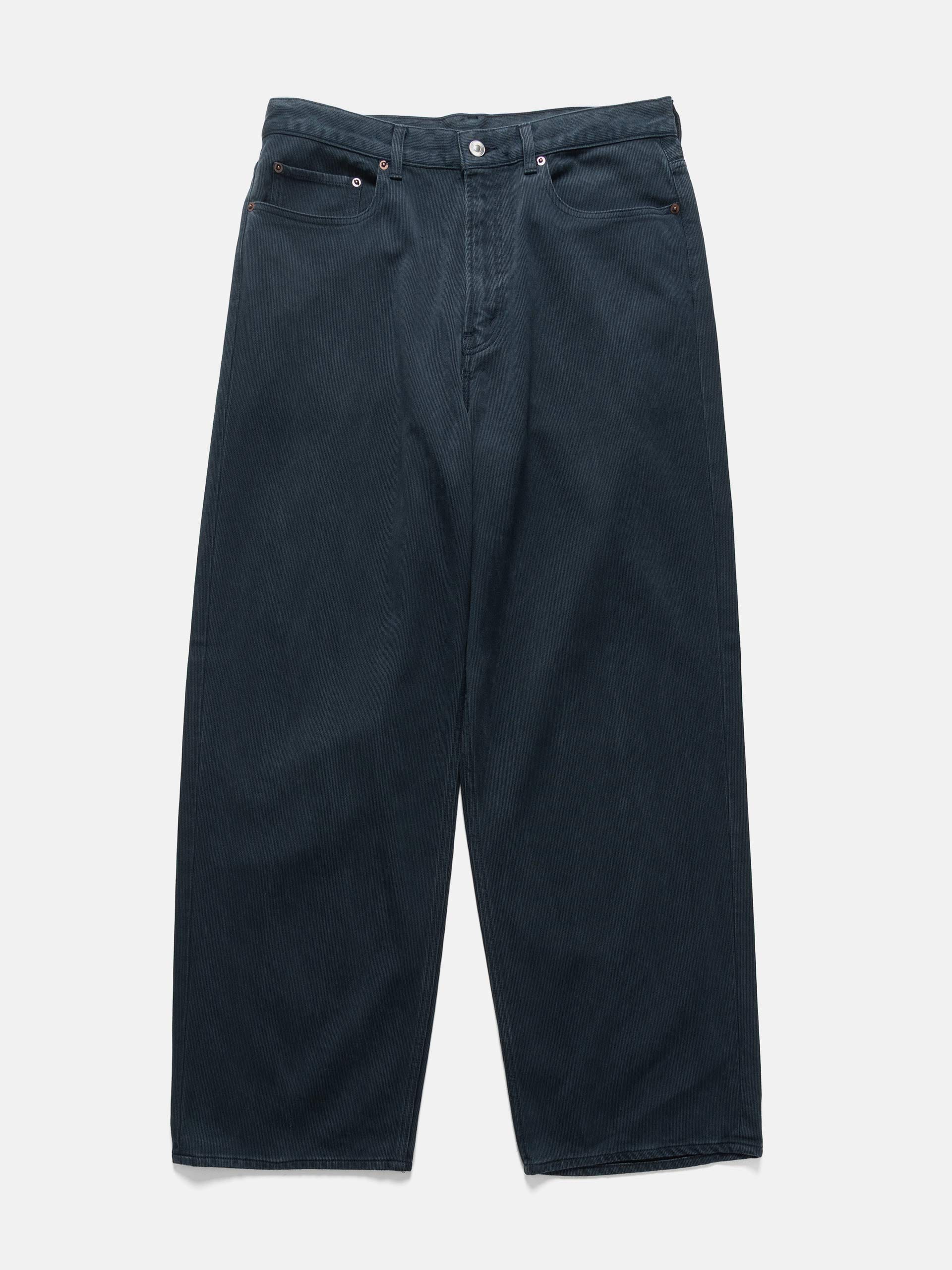 A.PRESSE Washed Silk Cotton Pique Pants Blue