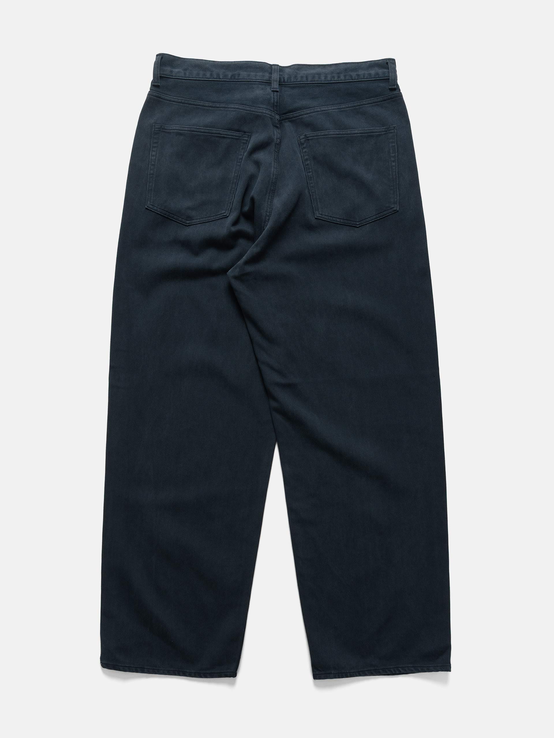 A.PRESSE Washed Silk Cotton Pique Pants Blue