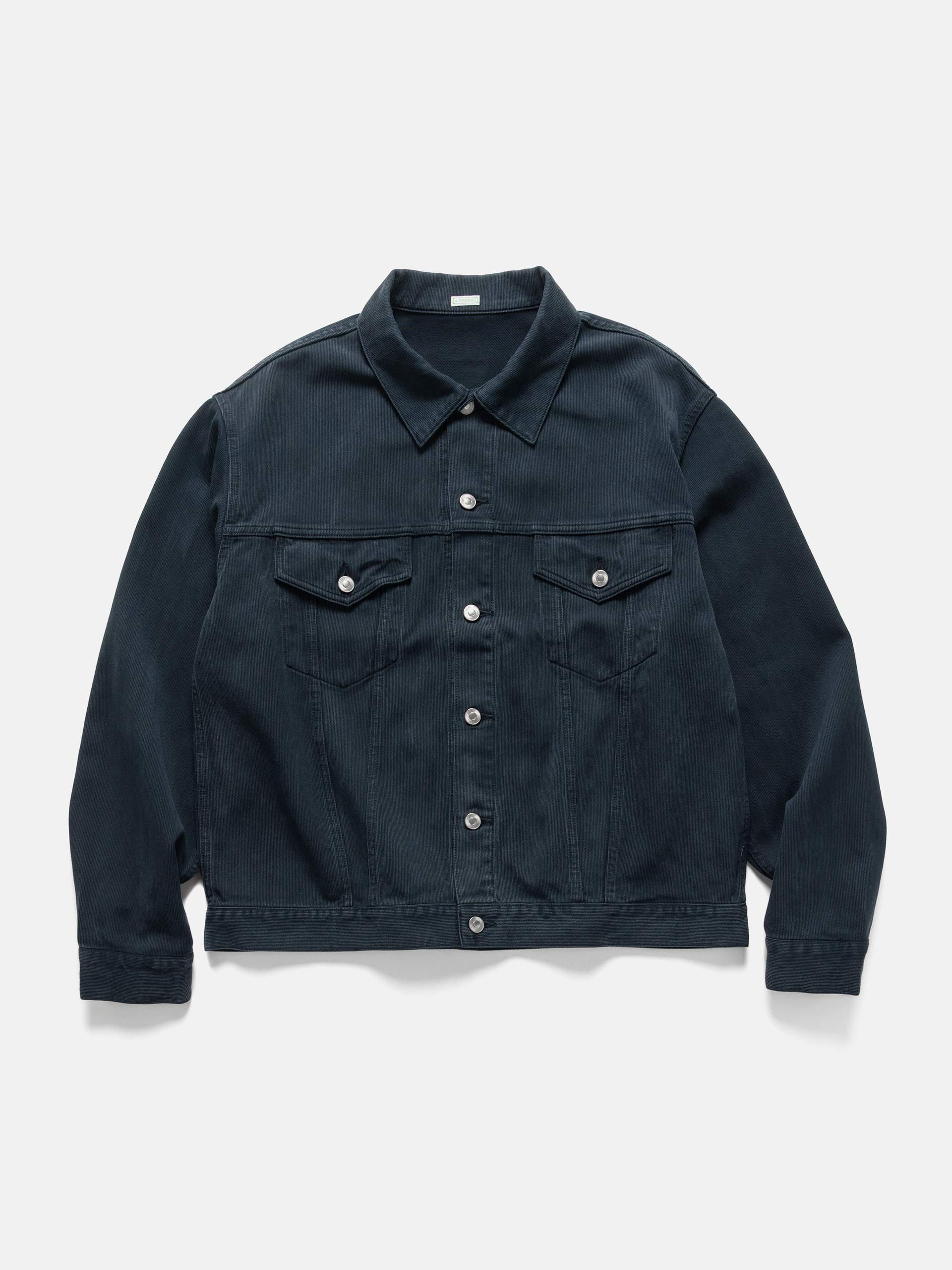 A.PRESSE Washed Silk Cotton Pique 3rd Type Jacket Blue