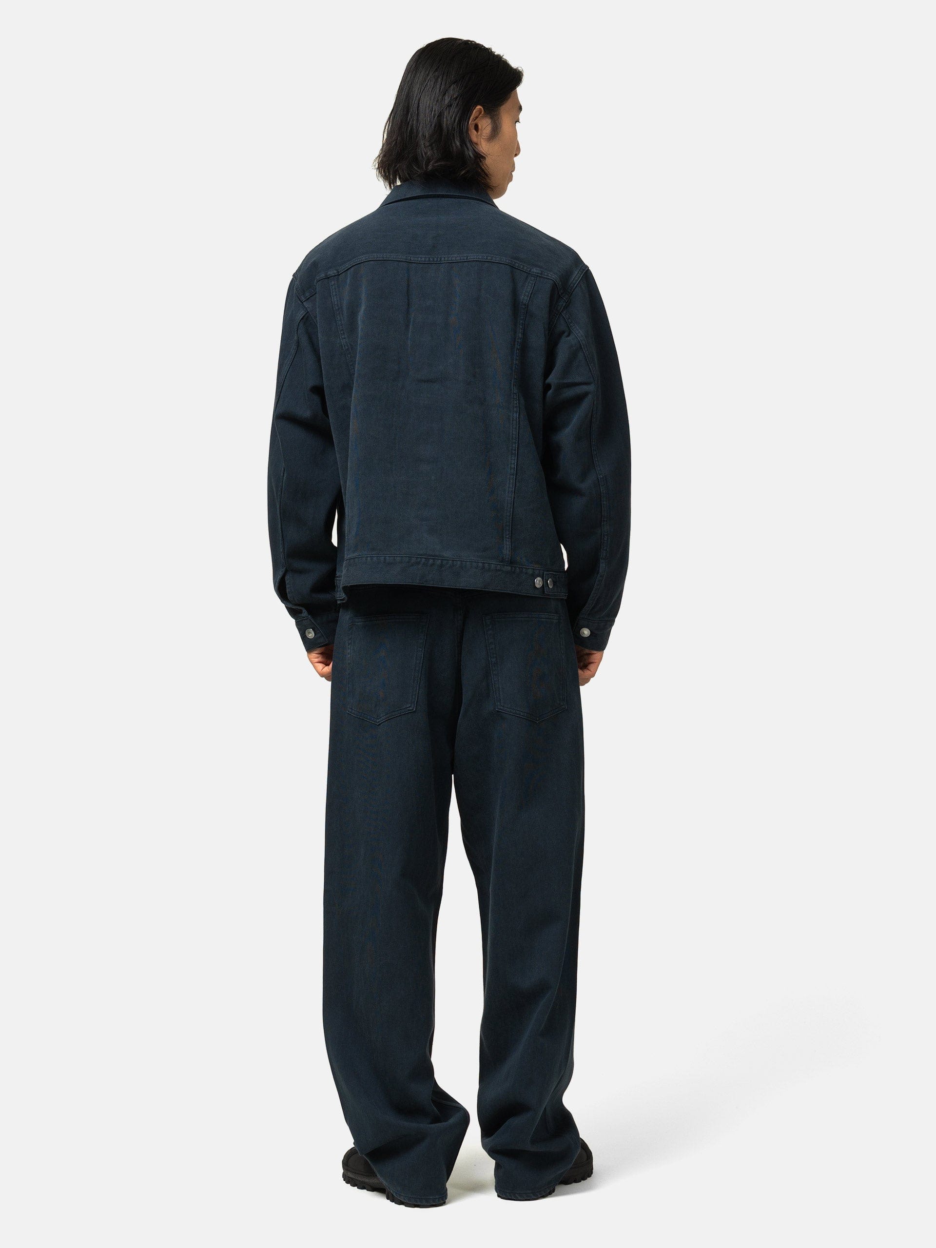 A.PRESSE Washed Silk Cotton Pique 3rd Type Jacket Blue
