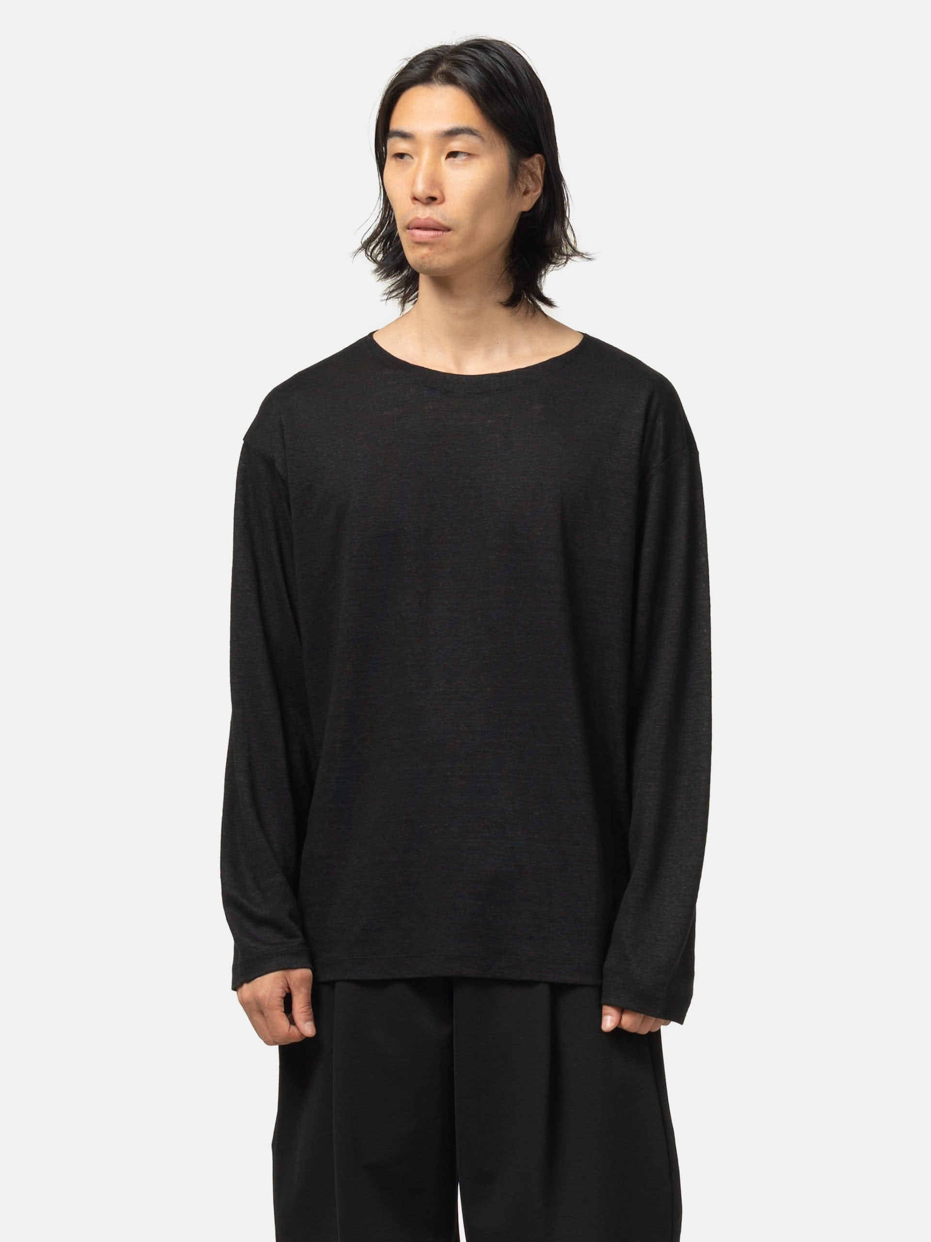 Batoner Normandy Linen Basque Shirt Black