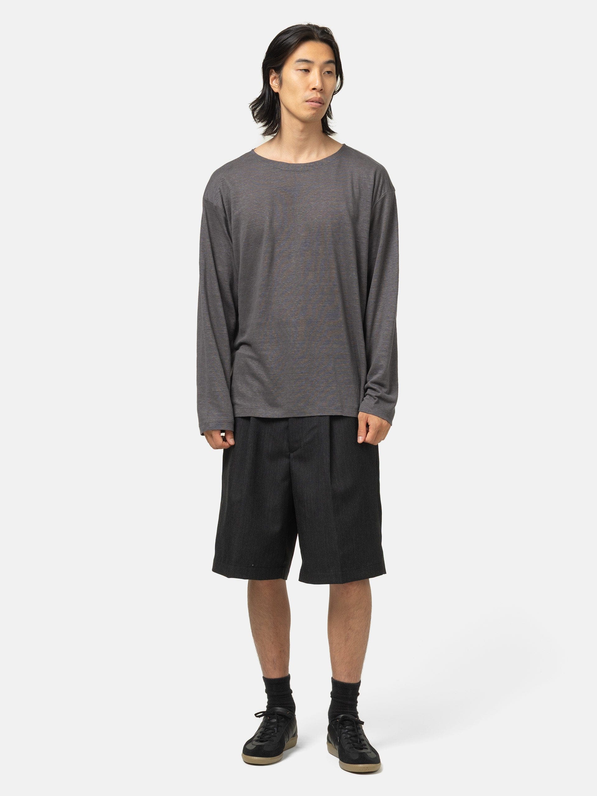 Batoner Normandy Linen Basque Shirt Gray