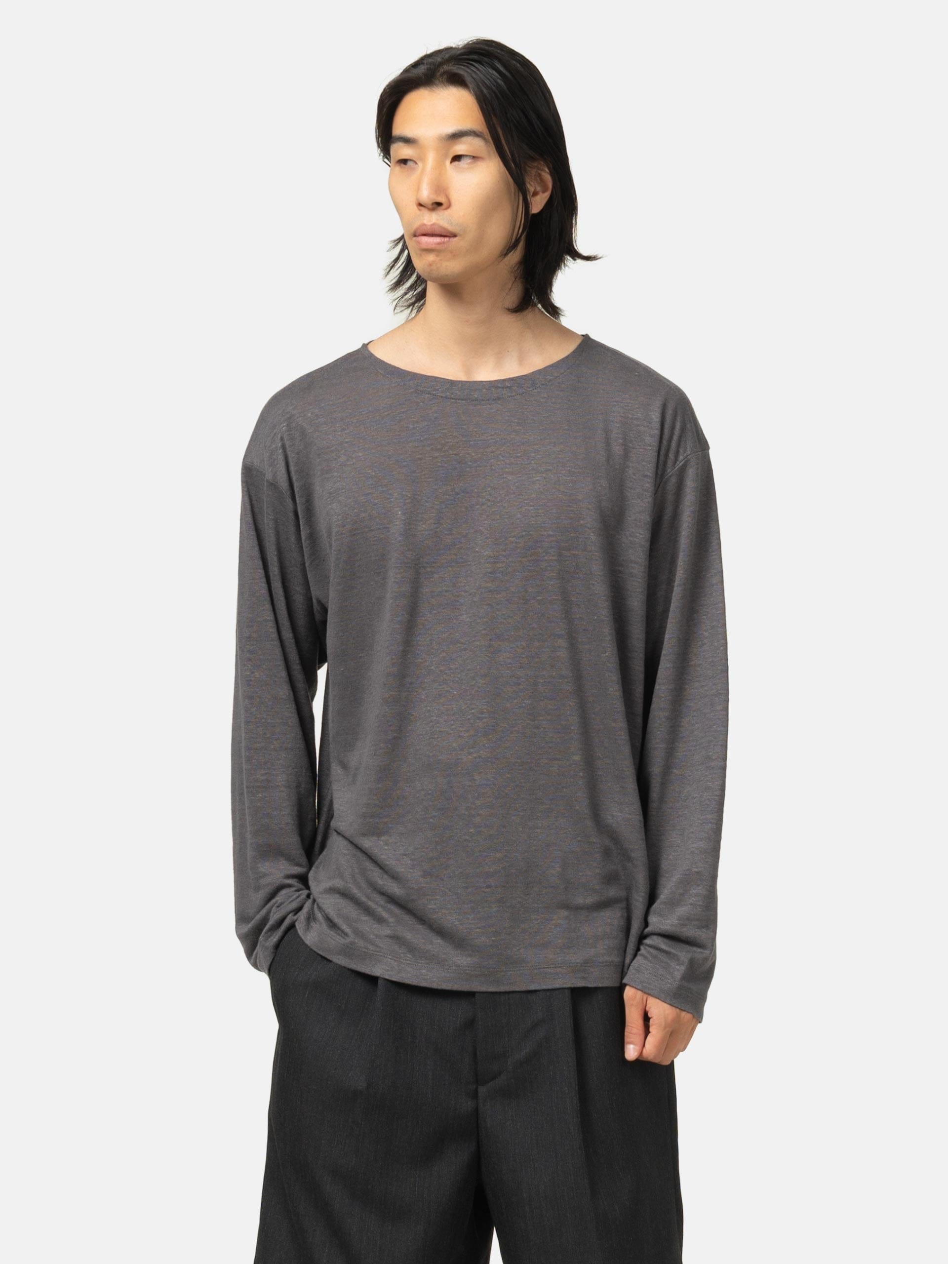Batoner Normandy Linen Basque Shirt Gray