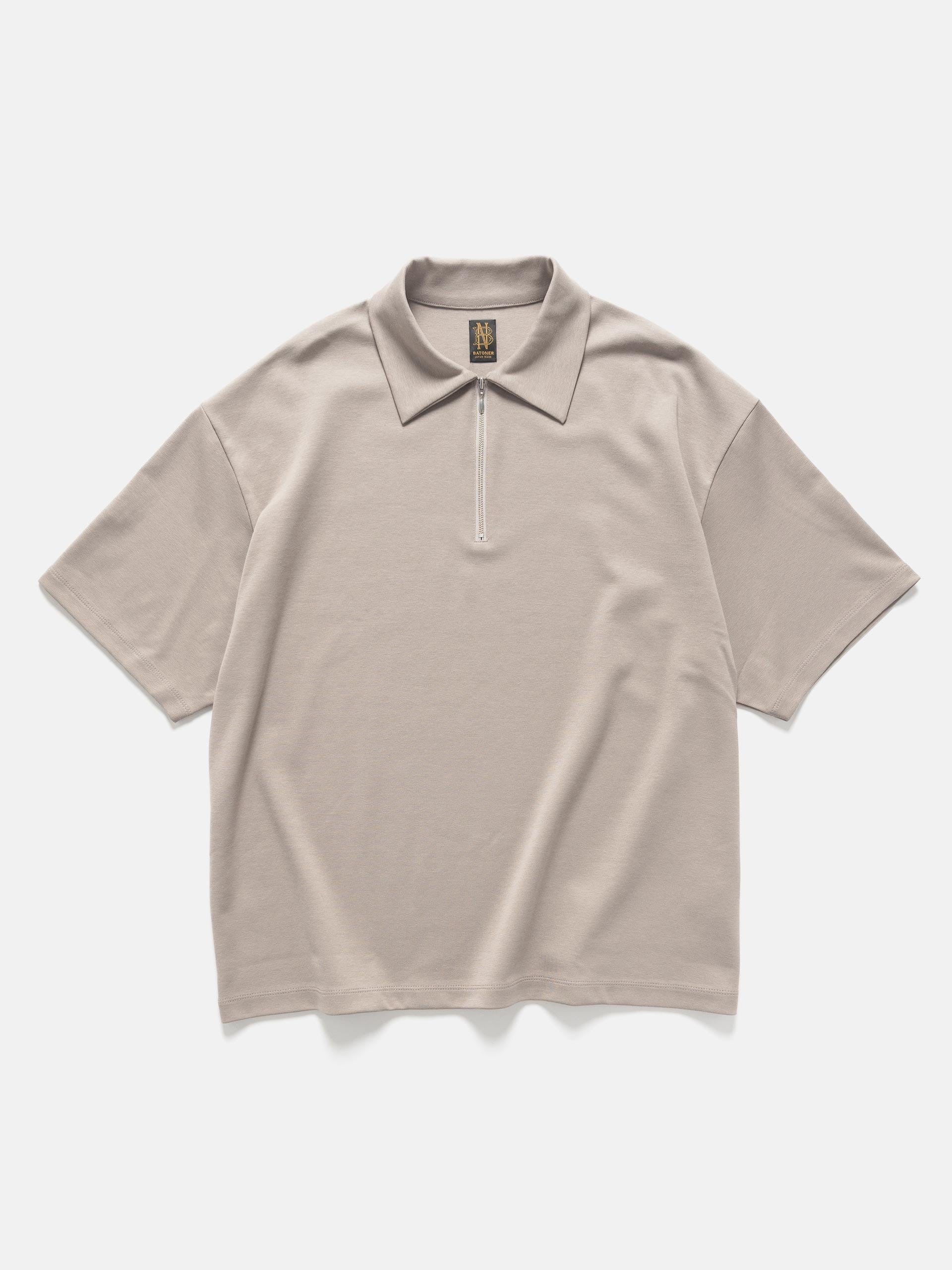 Batoner Milano Rib Half Zip T-Shirt Taupe