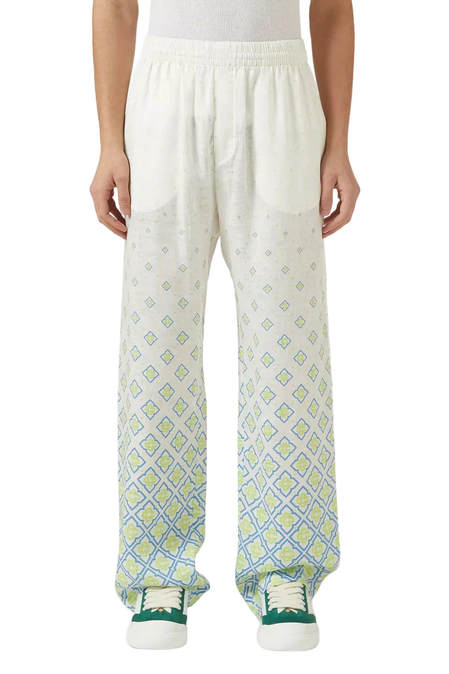Casablanca Degrade Linen Monogram Long Trousers 'White'