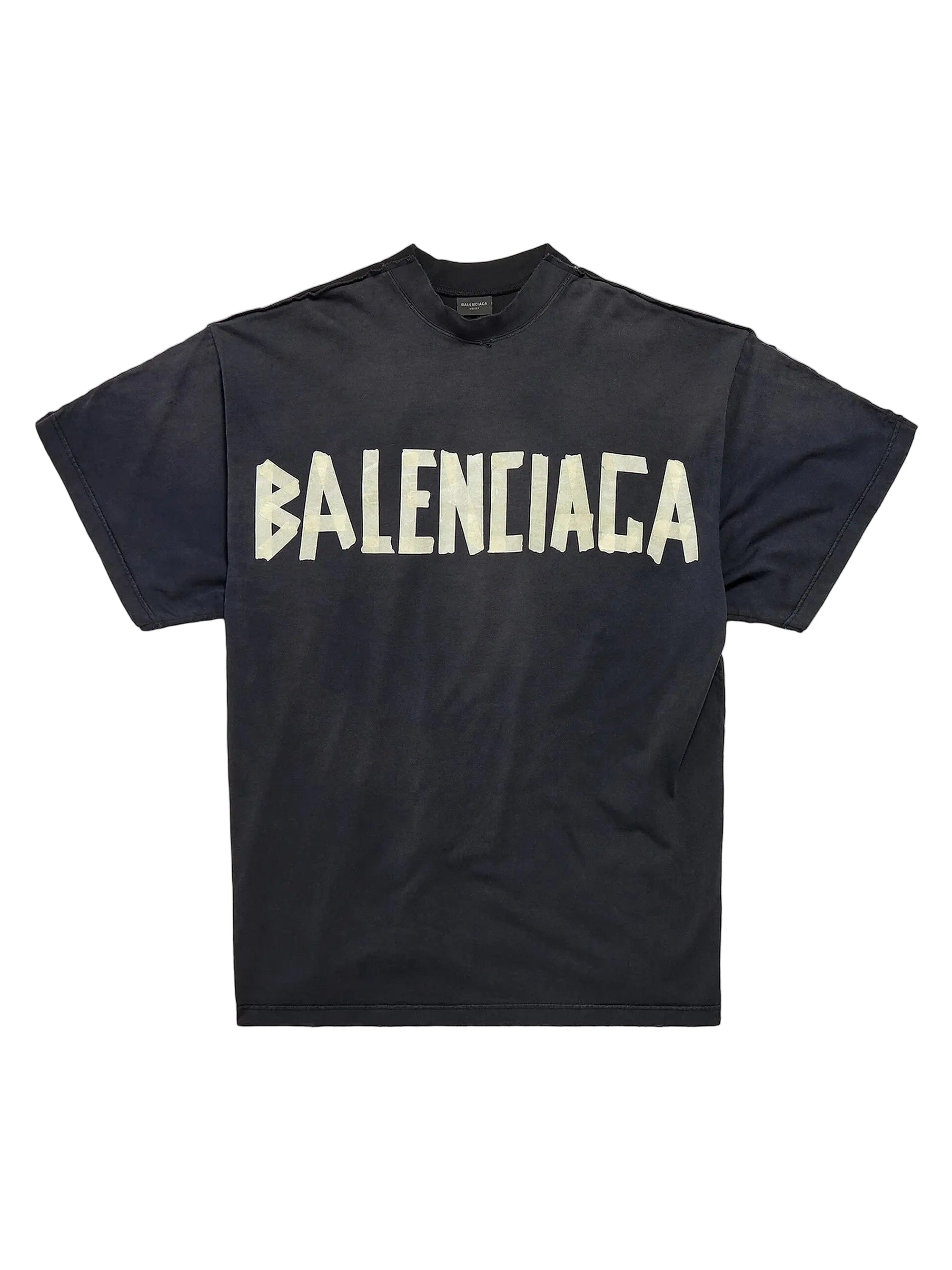 Balenciaga Tape Type Double Front Tee 'Faded Black'