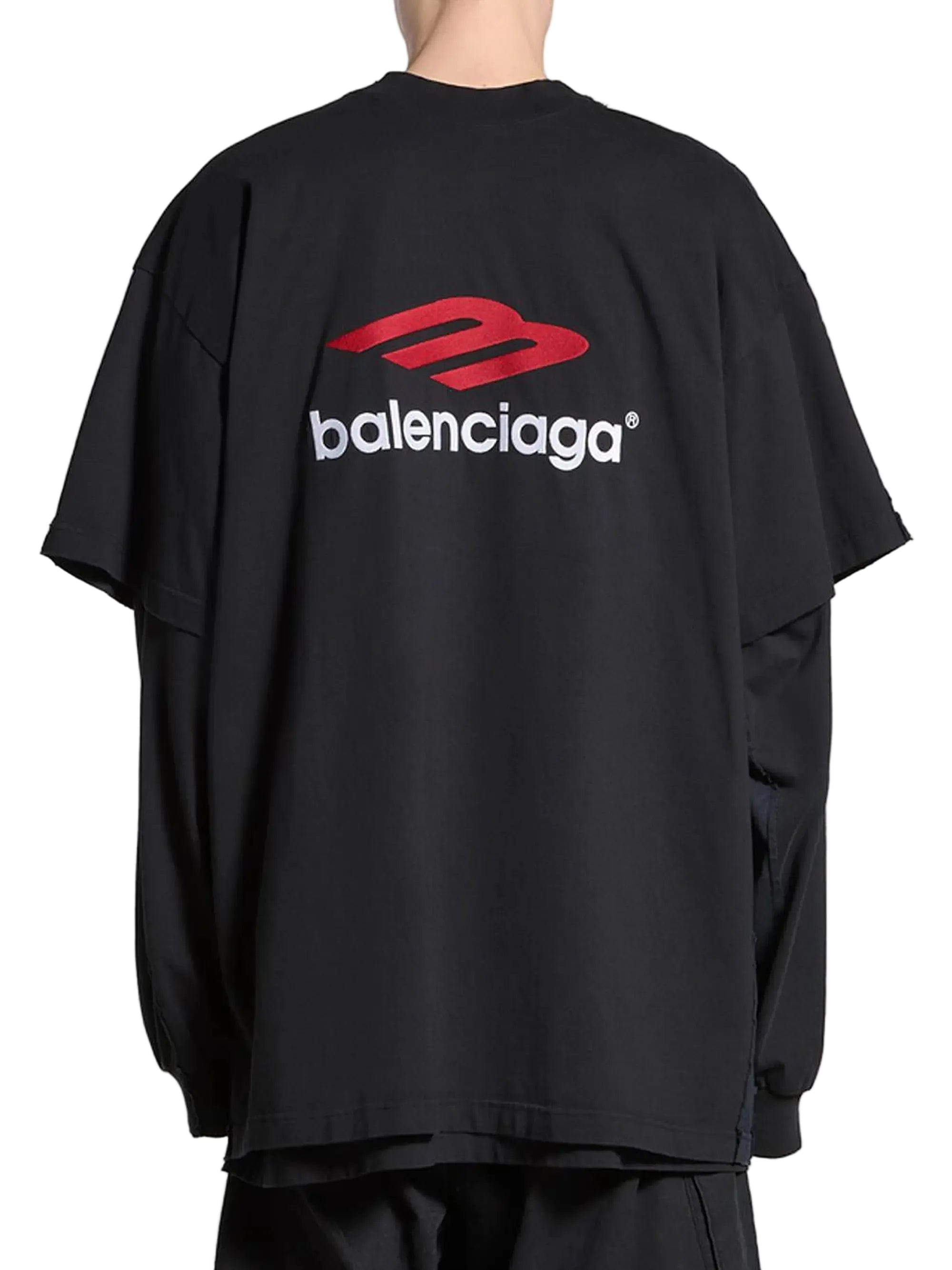 Balenciaga Tape Type Double Front Tee 'Faded Black'