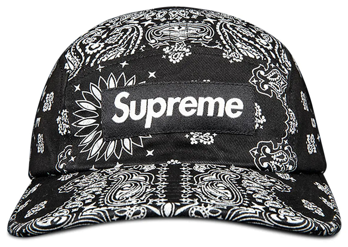 Supreme Bandana Camp Cap 'Black White' SS21