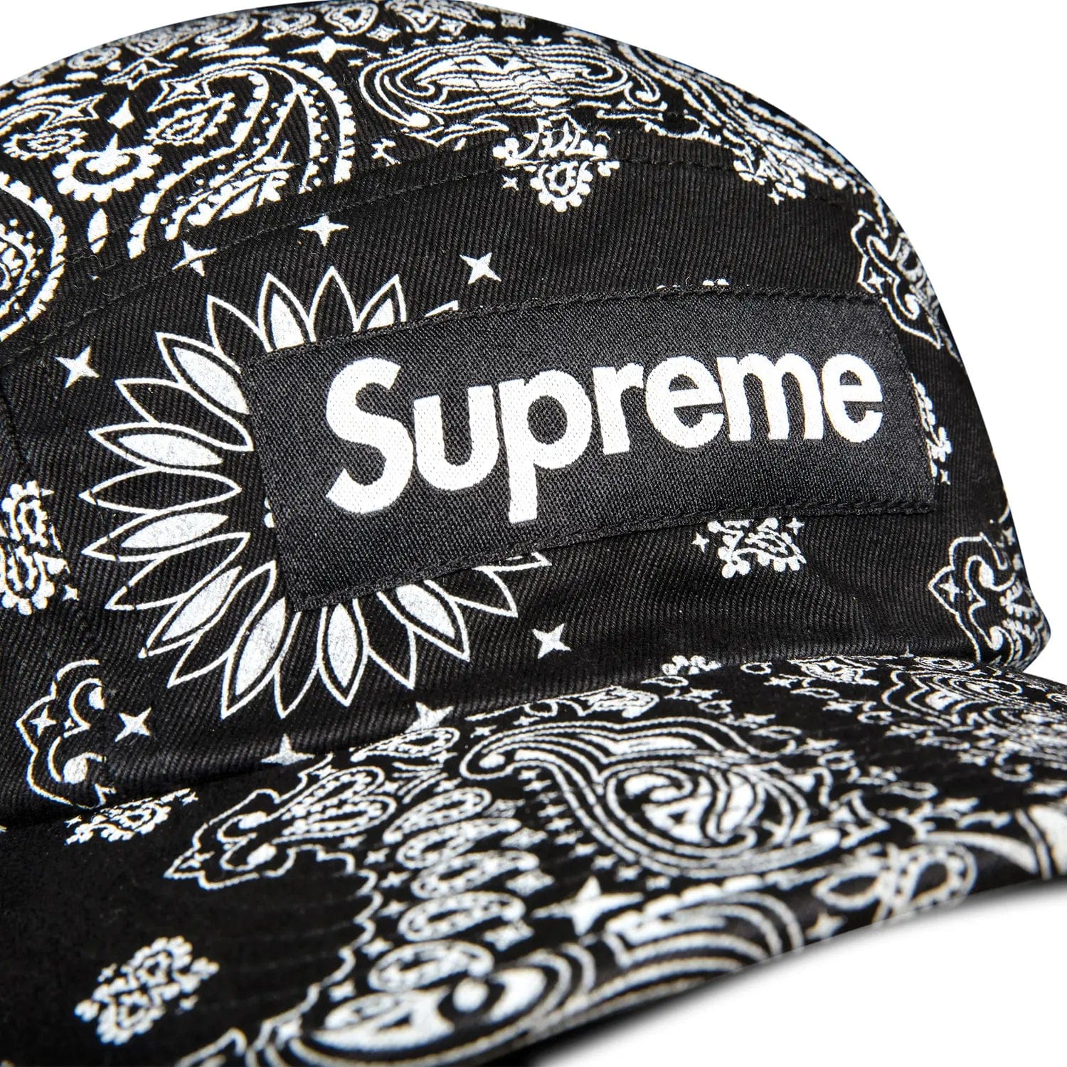 Supreme Bandana Camp Cap 'Black White' SS21