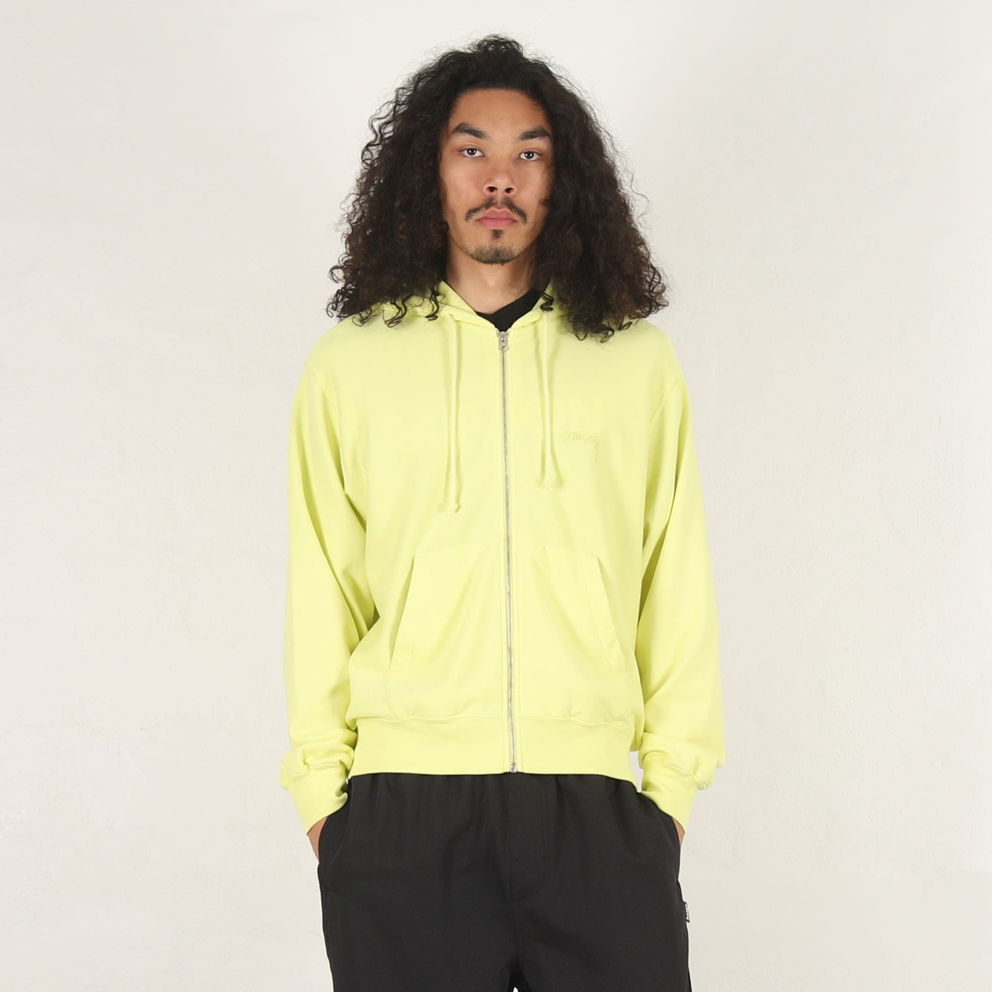 Stussy Lightweight Terry Zip Hoodie - Yellow