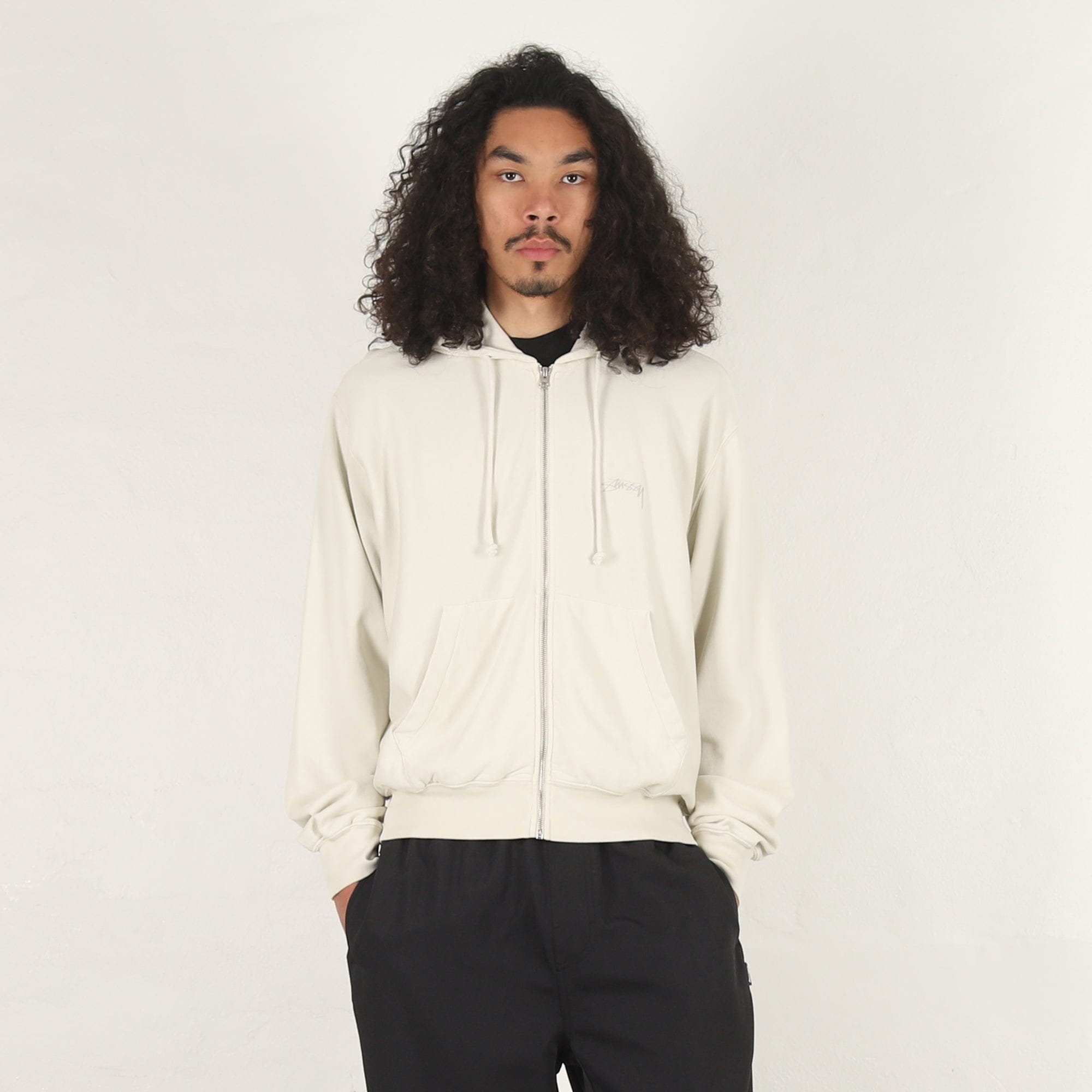 Stussy Lightweight Terry Zip Hoodie - Stone