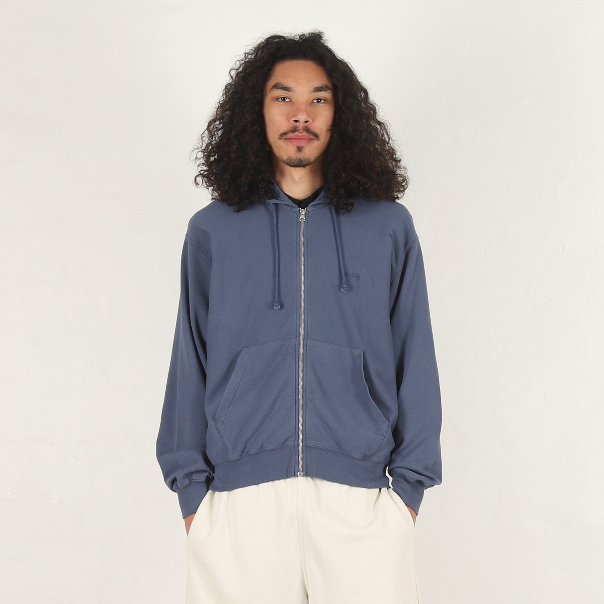Stussy Lightweight Terry Zip Hoodie - Blue