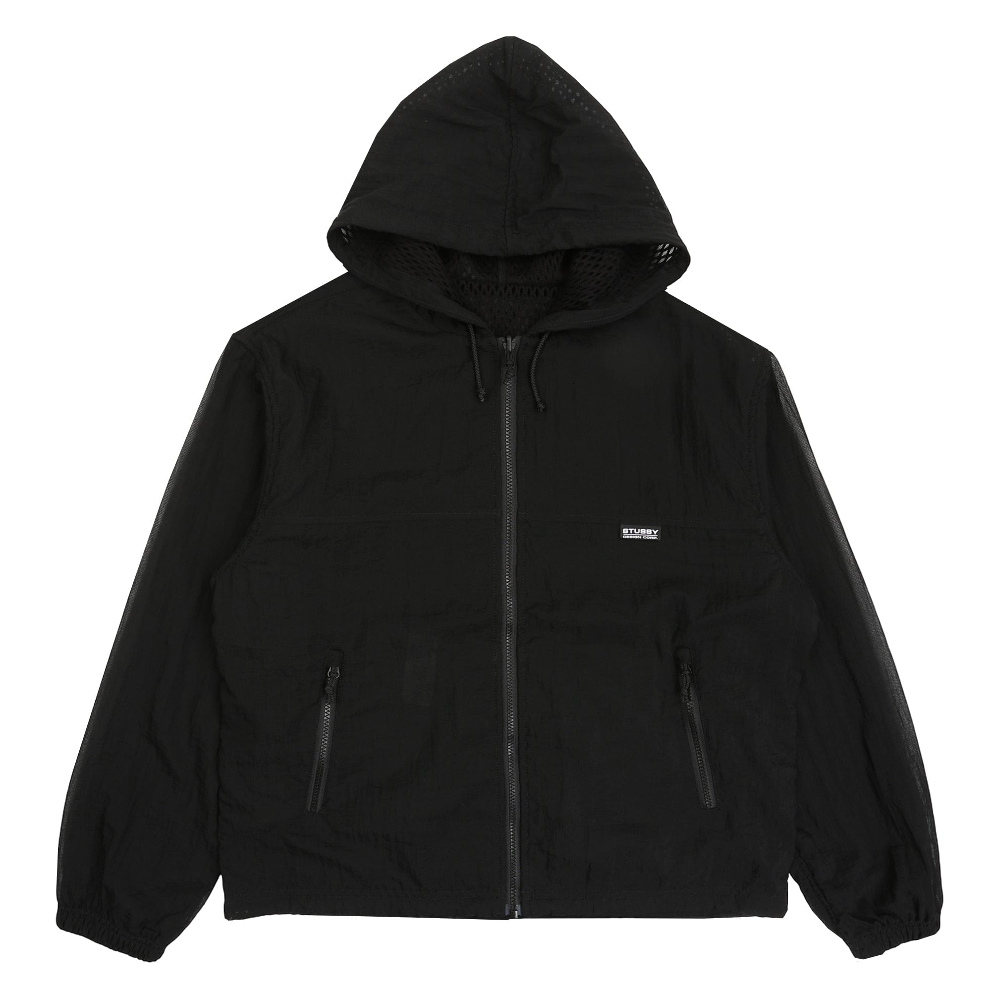 Stussy Layered Mesh Hooded Jacket - Black