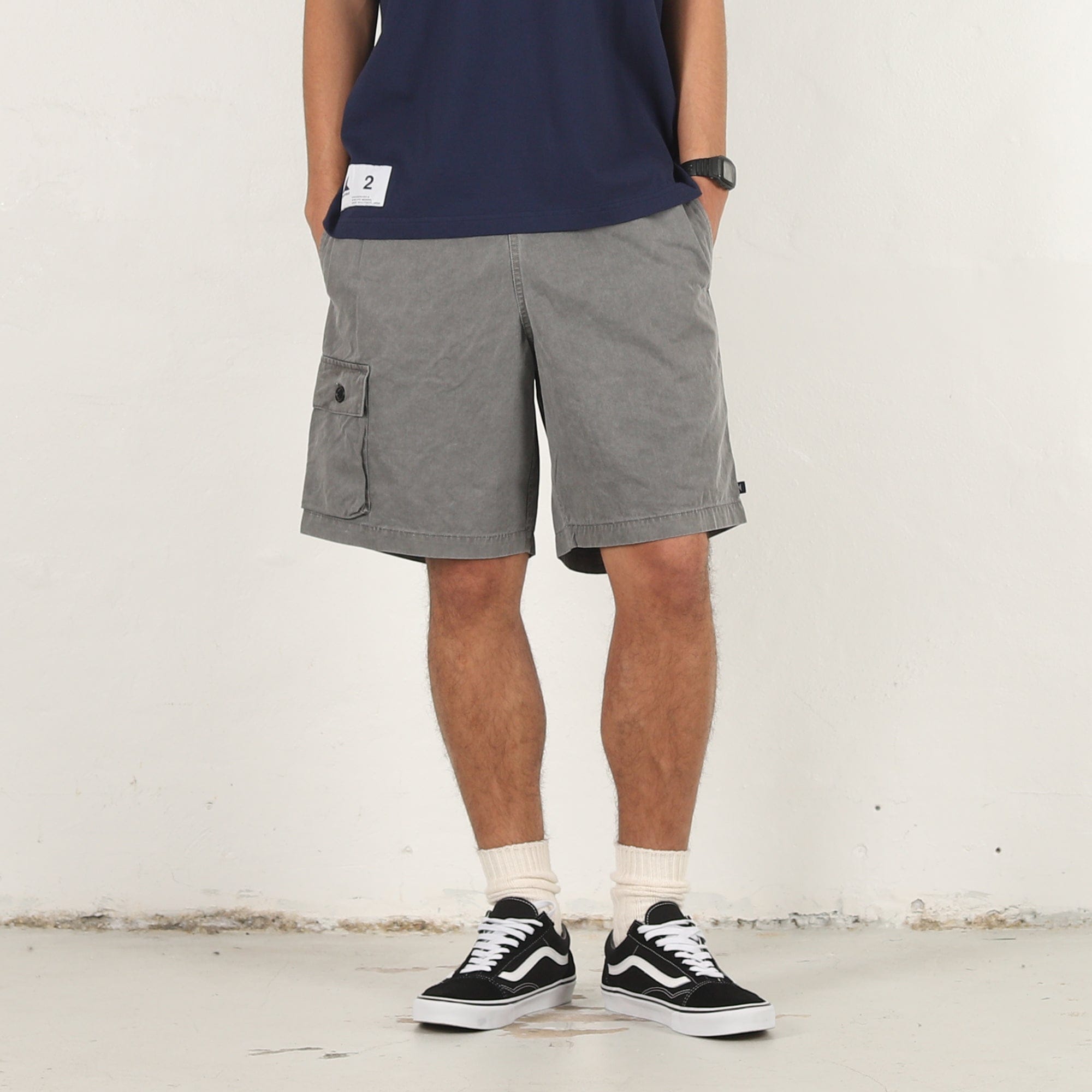 Descendant Shore Twill Cargo Beach Shorts - Grey
