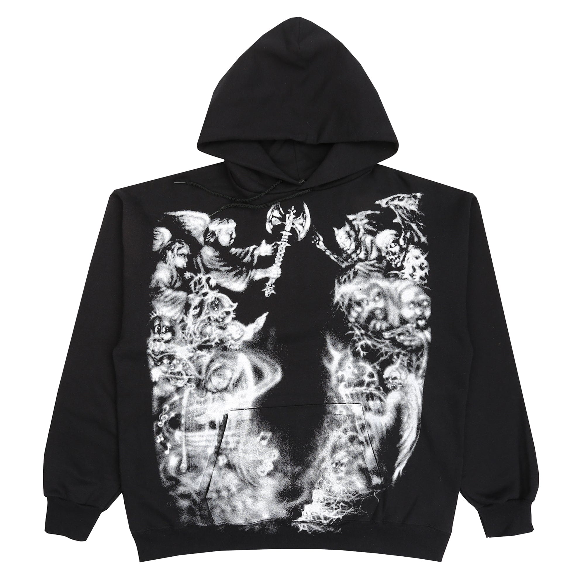 Letter Airbrush Hoodie - Black