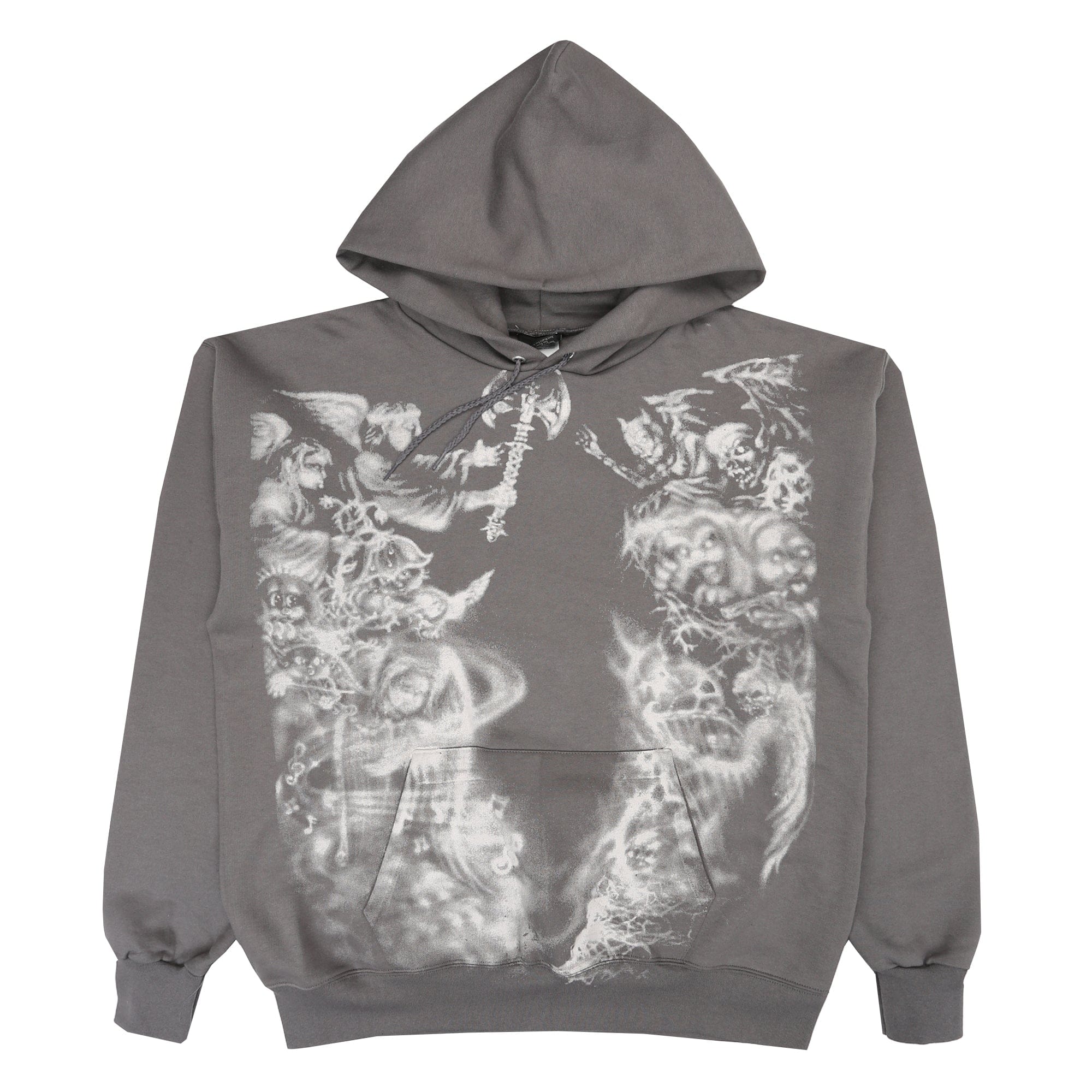 Letter Airbrush Hoodie - Grey