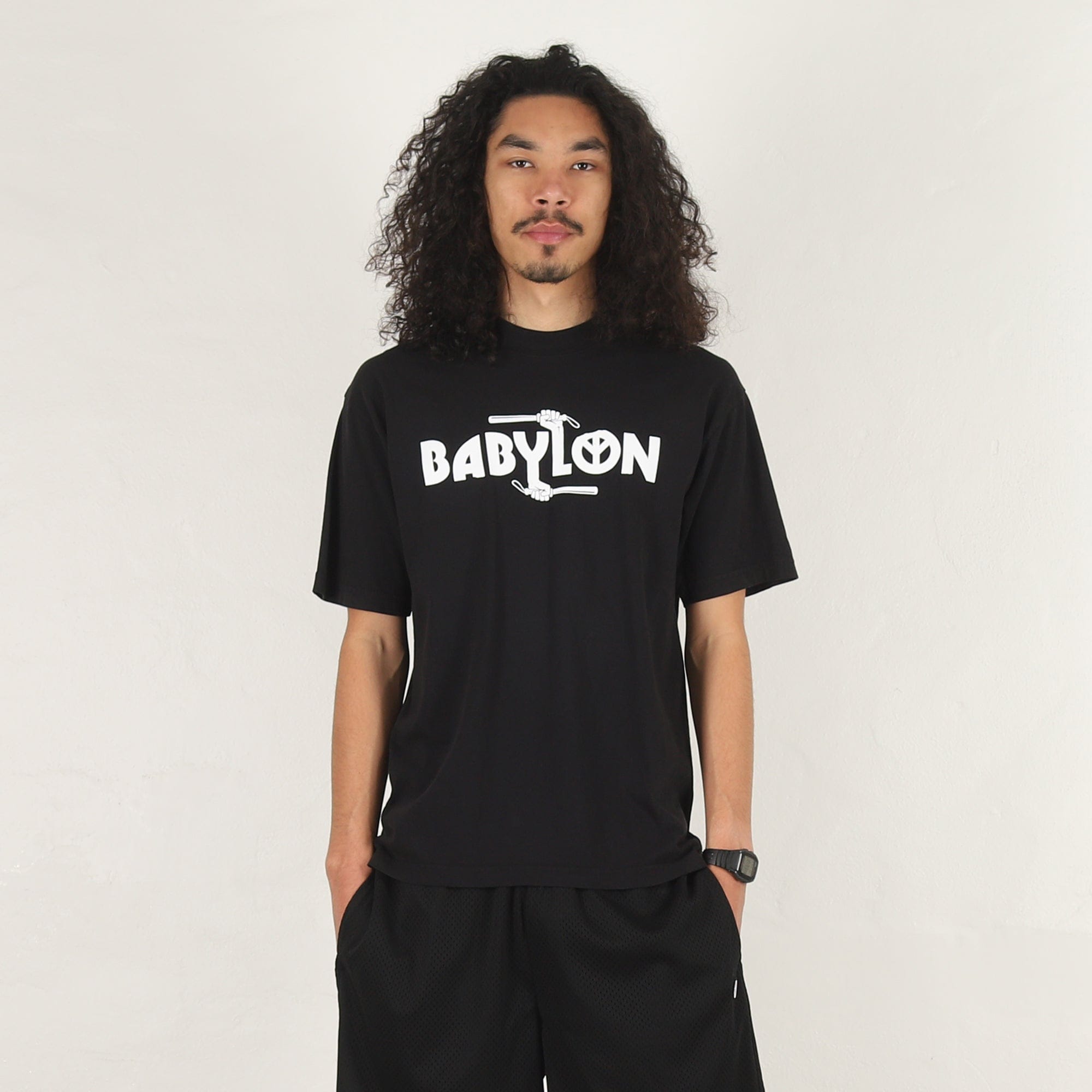 Babylon Baton T-Shirt - Jet Black