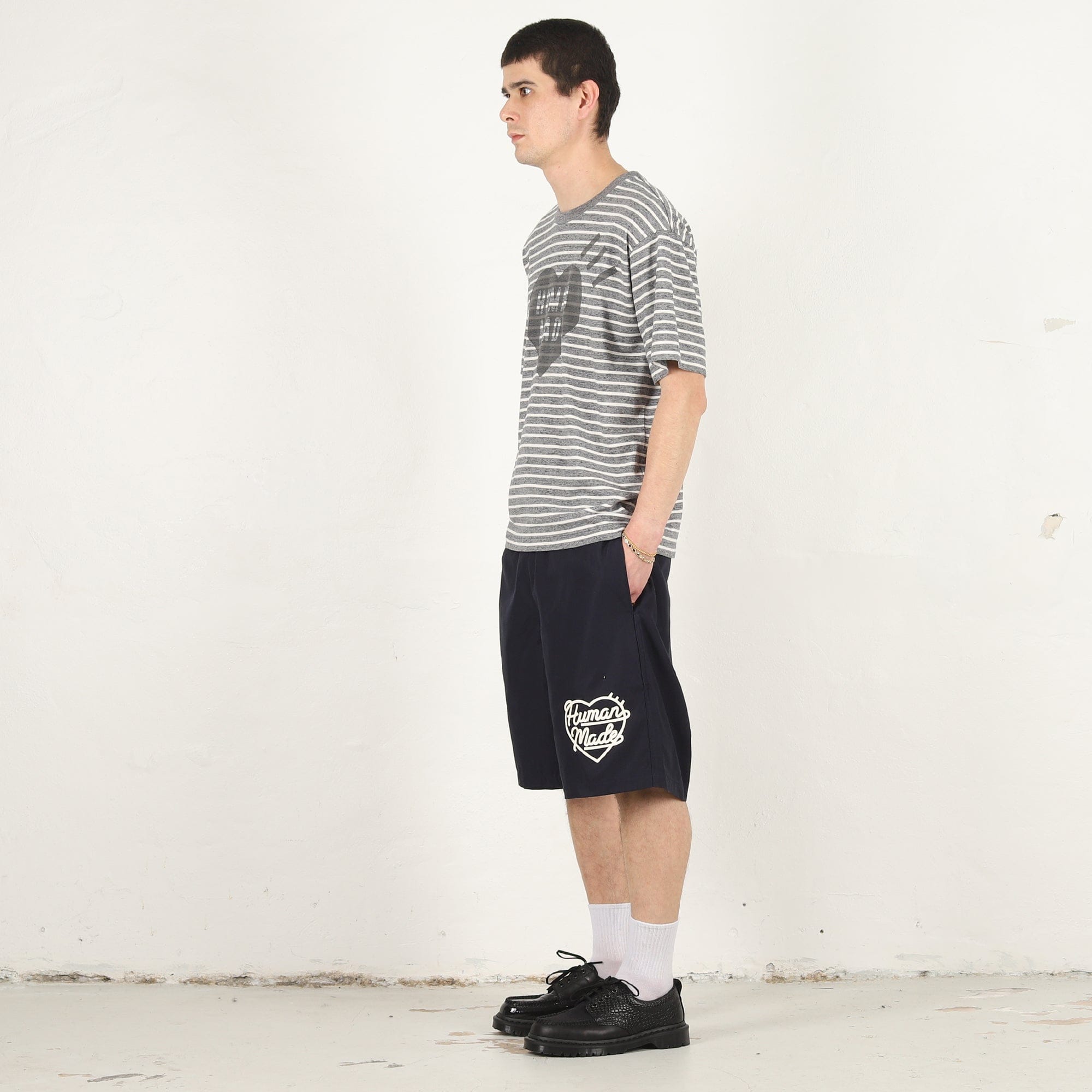 Human Made Heart Striped T-Shirt - Grey