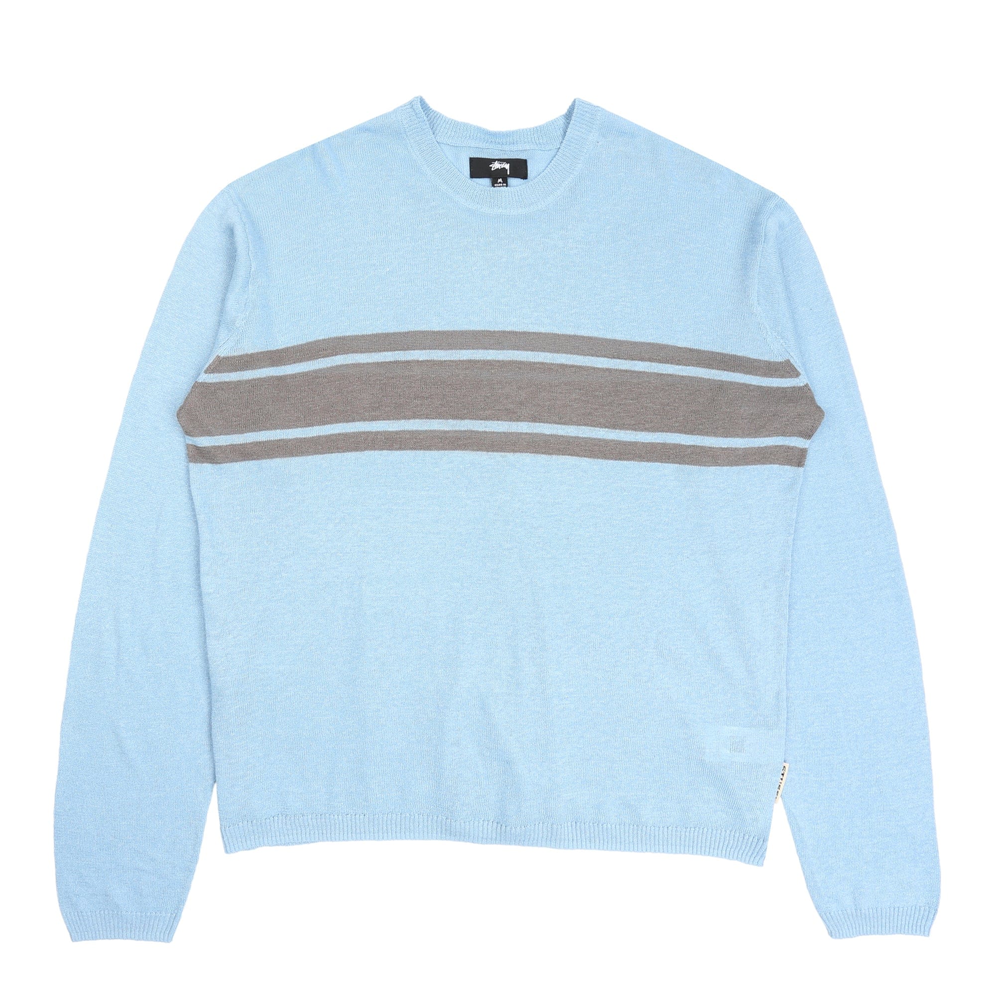 Stussy Striped Long Sleeve Sweater - Blue