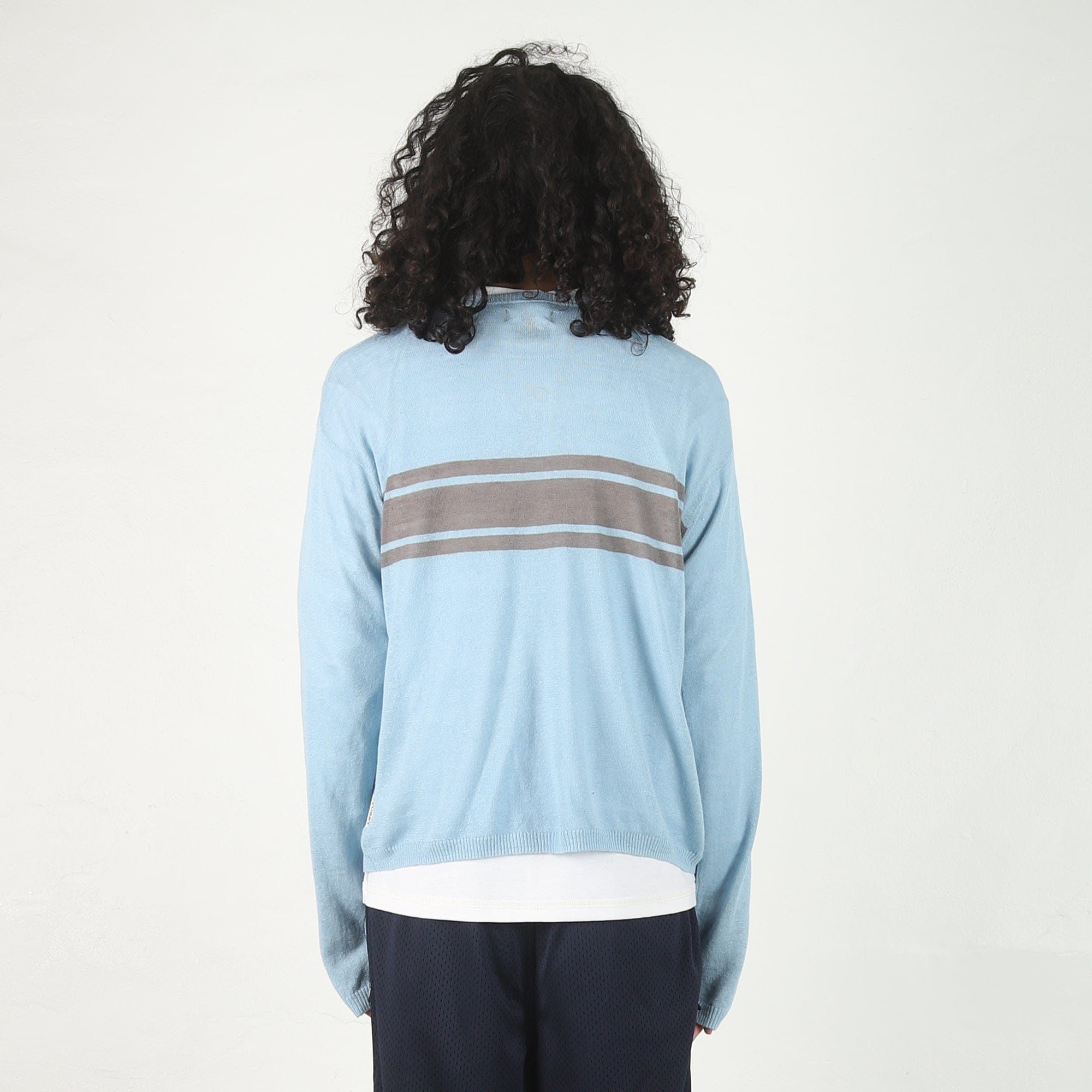 Stussy Striped Long Sleeve Sweater - Blue
