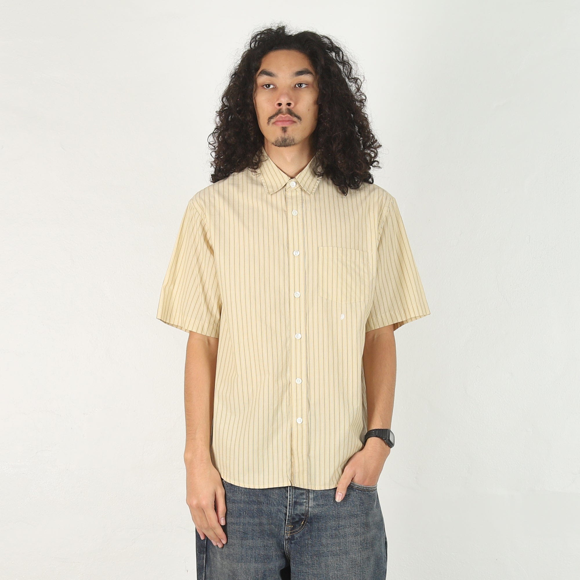 Stussy Standard SS Shirt - Yellow Stripe