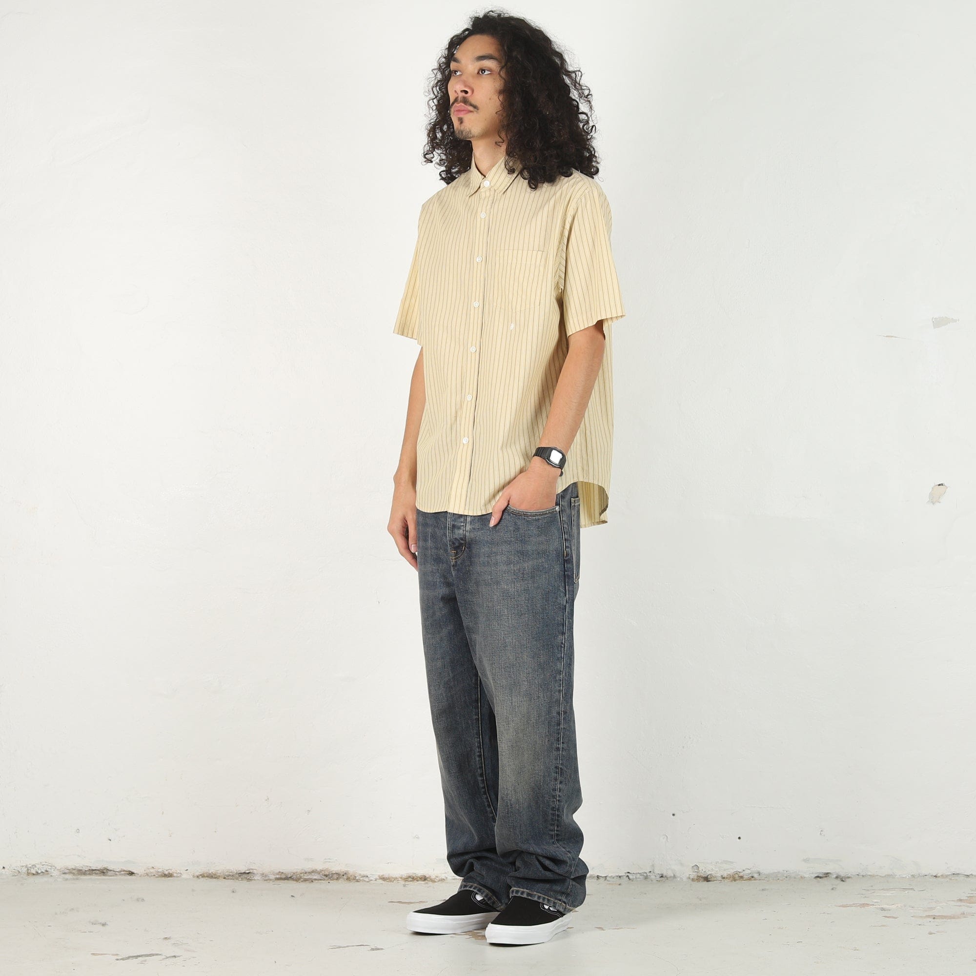 Stussy Standard SS Shirt - Yellow Stripe