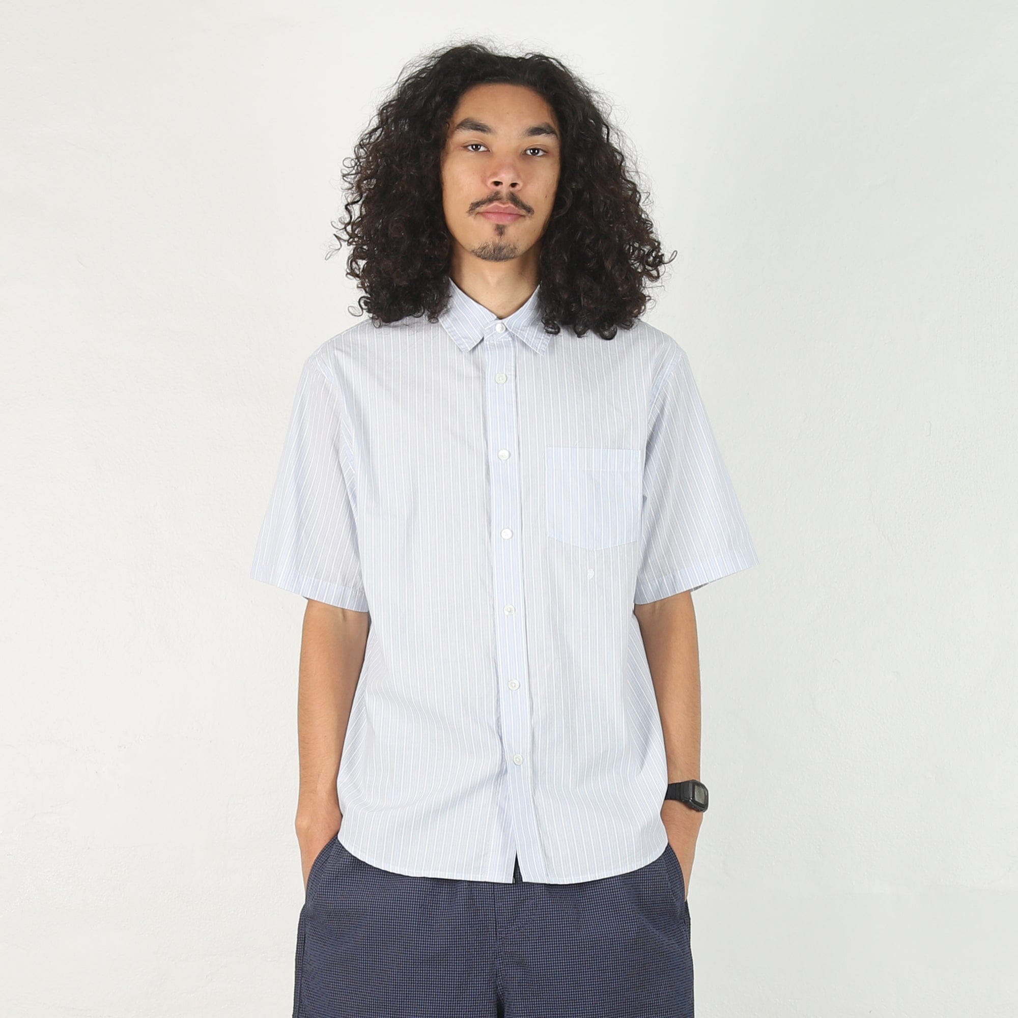 Stussy Standard SS Shirt - Blue Stripe