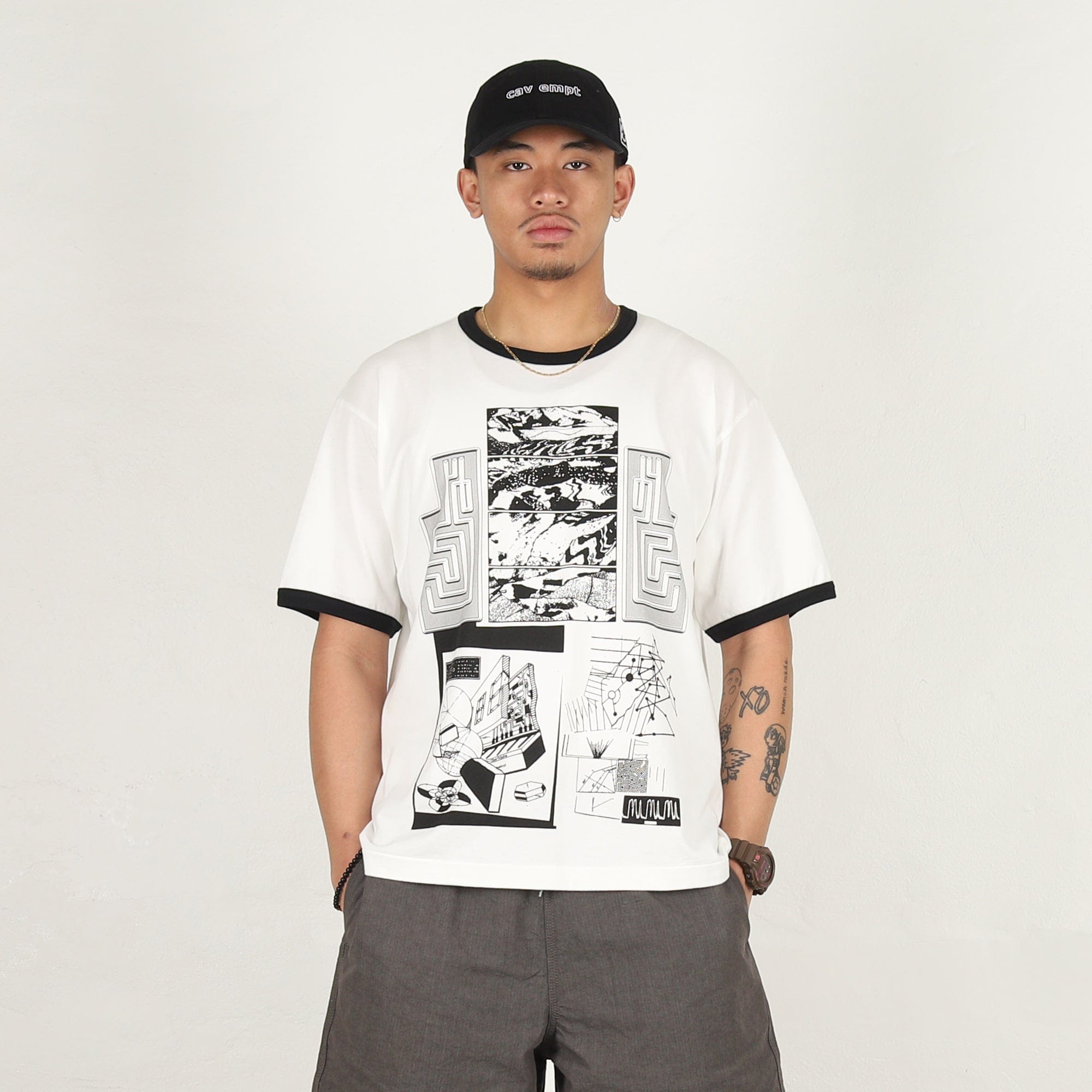 Cav Empt FK Sequencing Patch Ringer T-Shirt - White