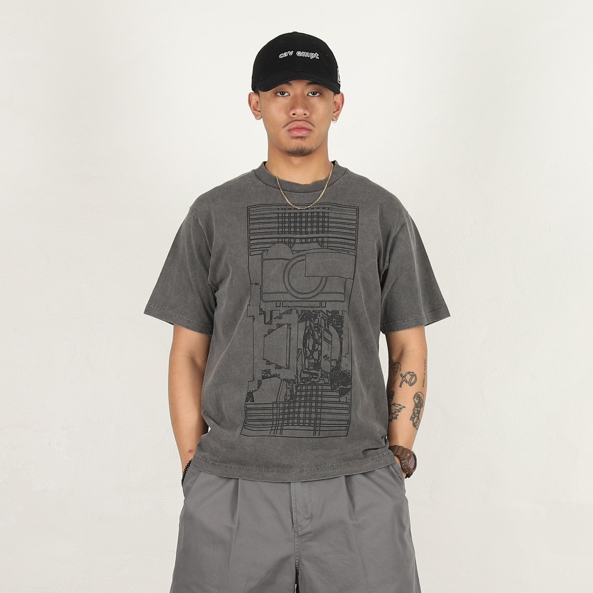 Cav Empt Overdye MD The Camera T-Shirt - Charcoal