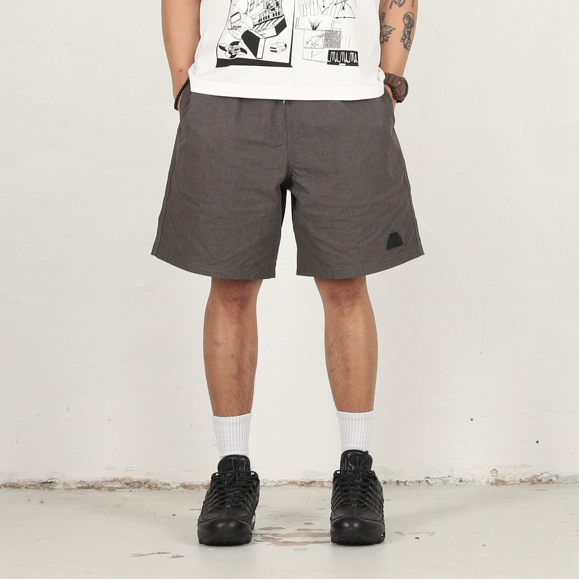 Cav Empt CN Rip Beach Shorts - Charcoal