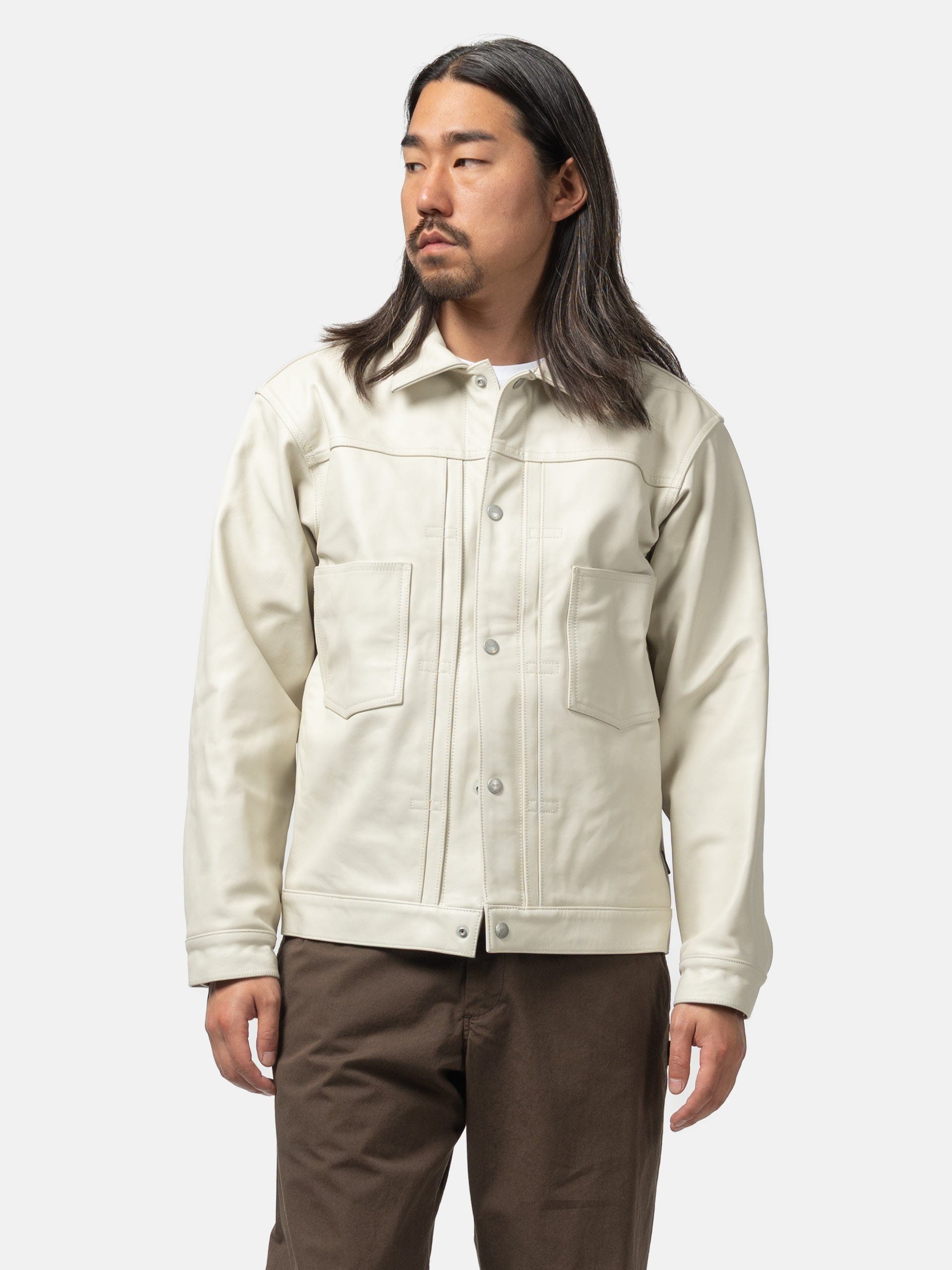 Neighborhood Leather Type-2 Jacket White