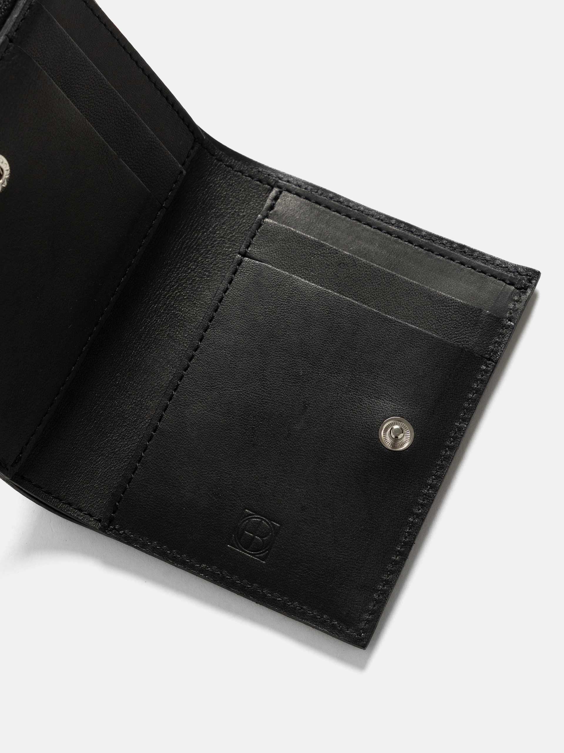 hobo Bifold Wallet Horse Leather Black