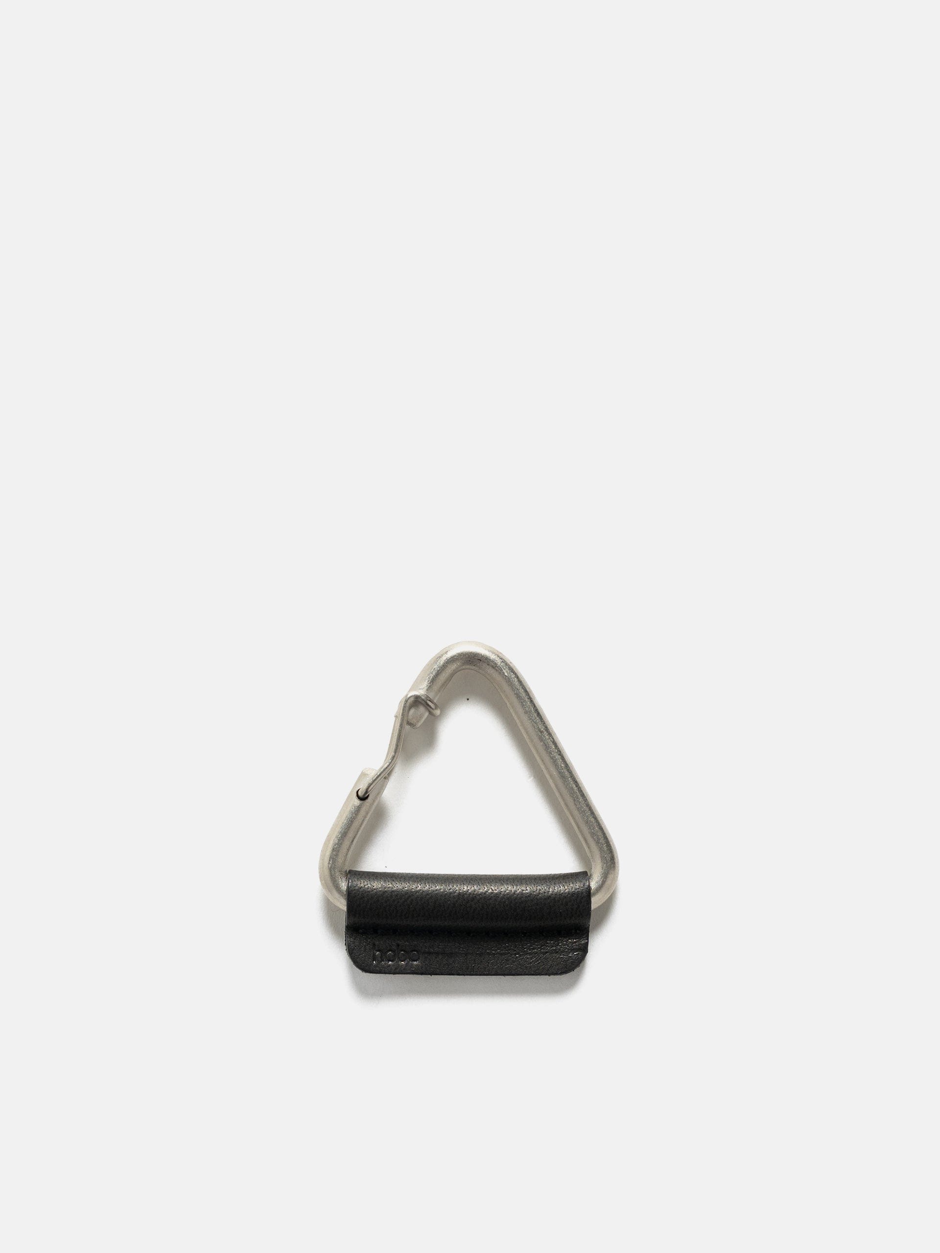 hobo Triangle Key Ring with Horse Leather Black